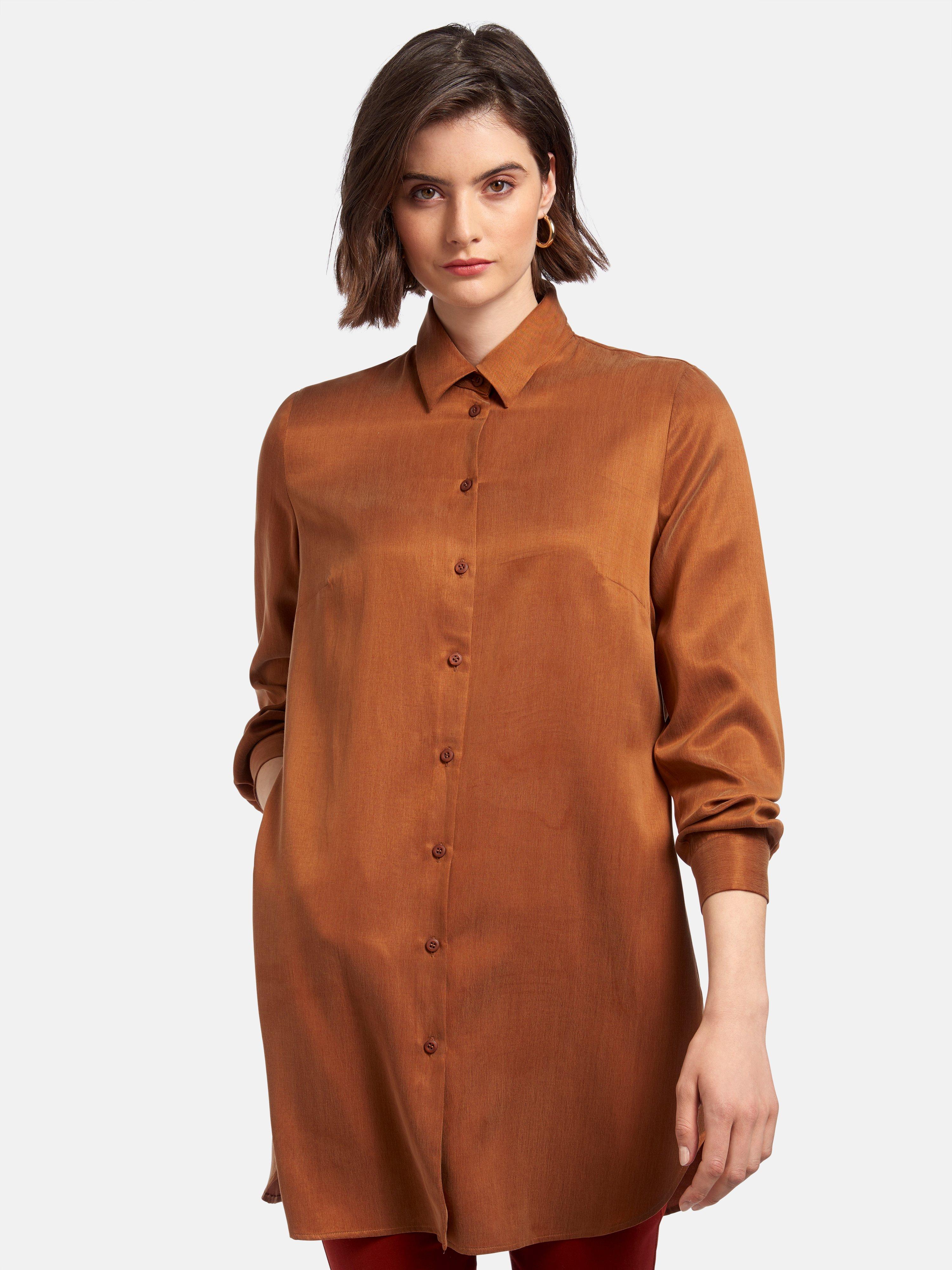 Realistisch Ongeëvenaard Authenticatie Peter Hahn - Lange blouse met lange mouwen - kastanje