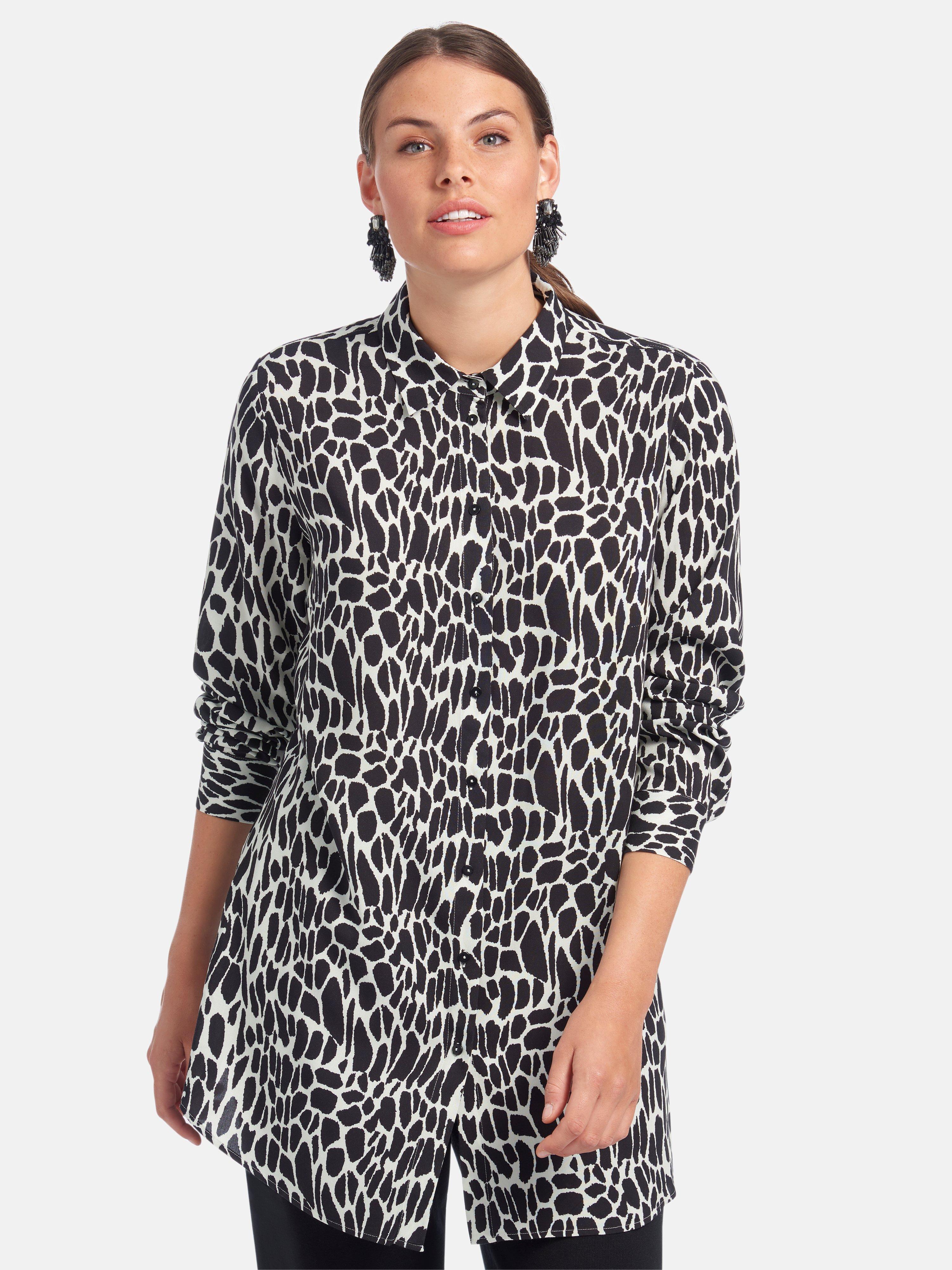 Emilia Lay Longbluse Schwarz Weiss