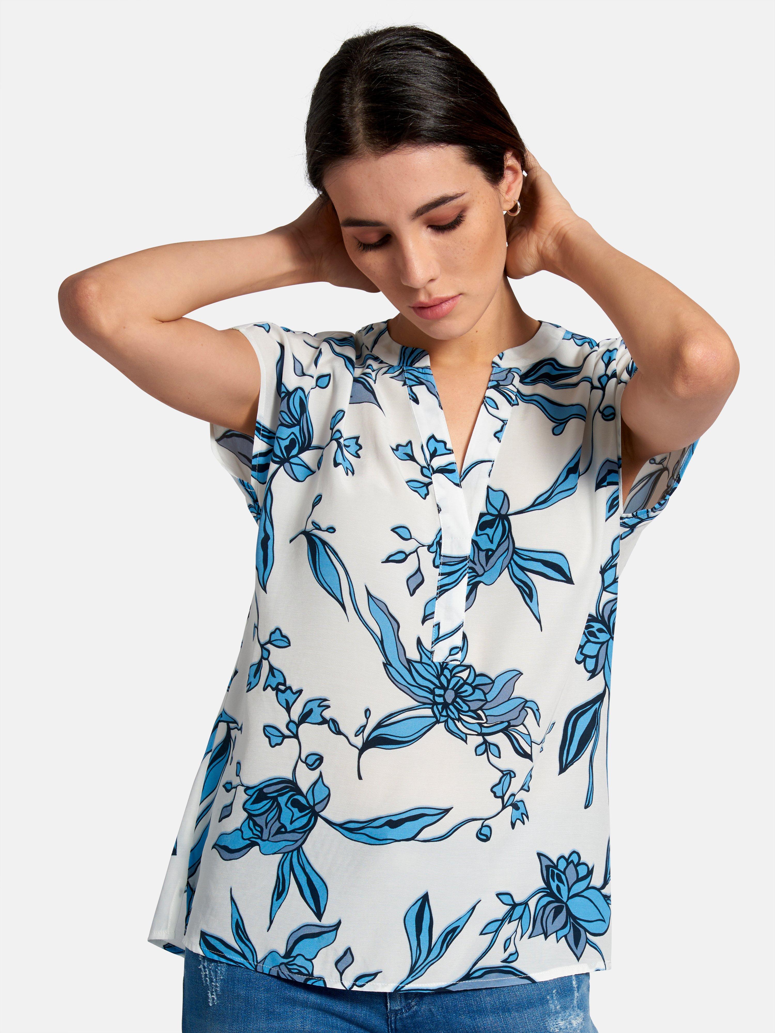 Peter Hahn - Bluse mit Rundhals-Ausschnitt