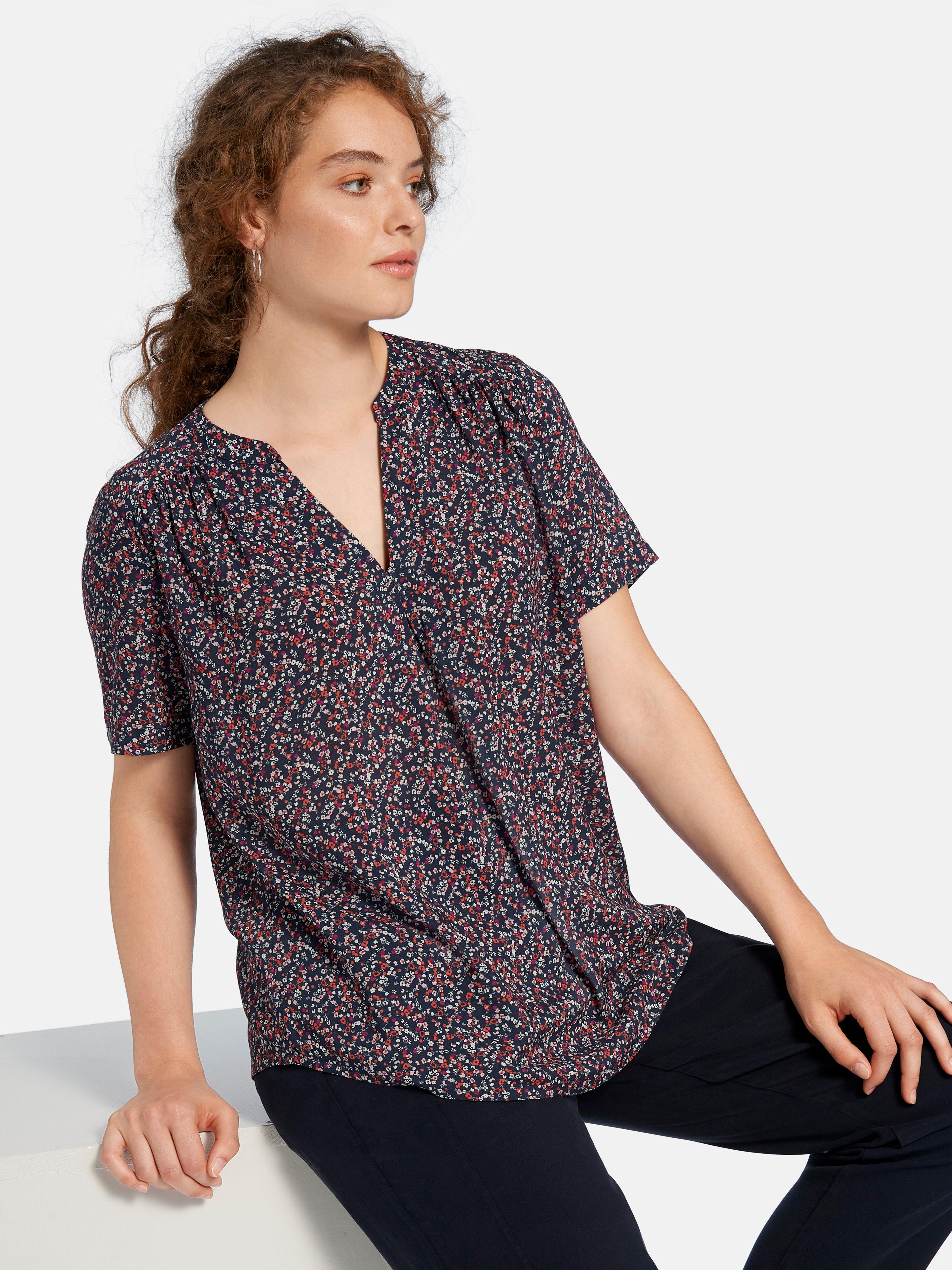 Peter Hahn - Shirt met korte mouwen en millefleursprint