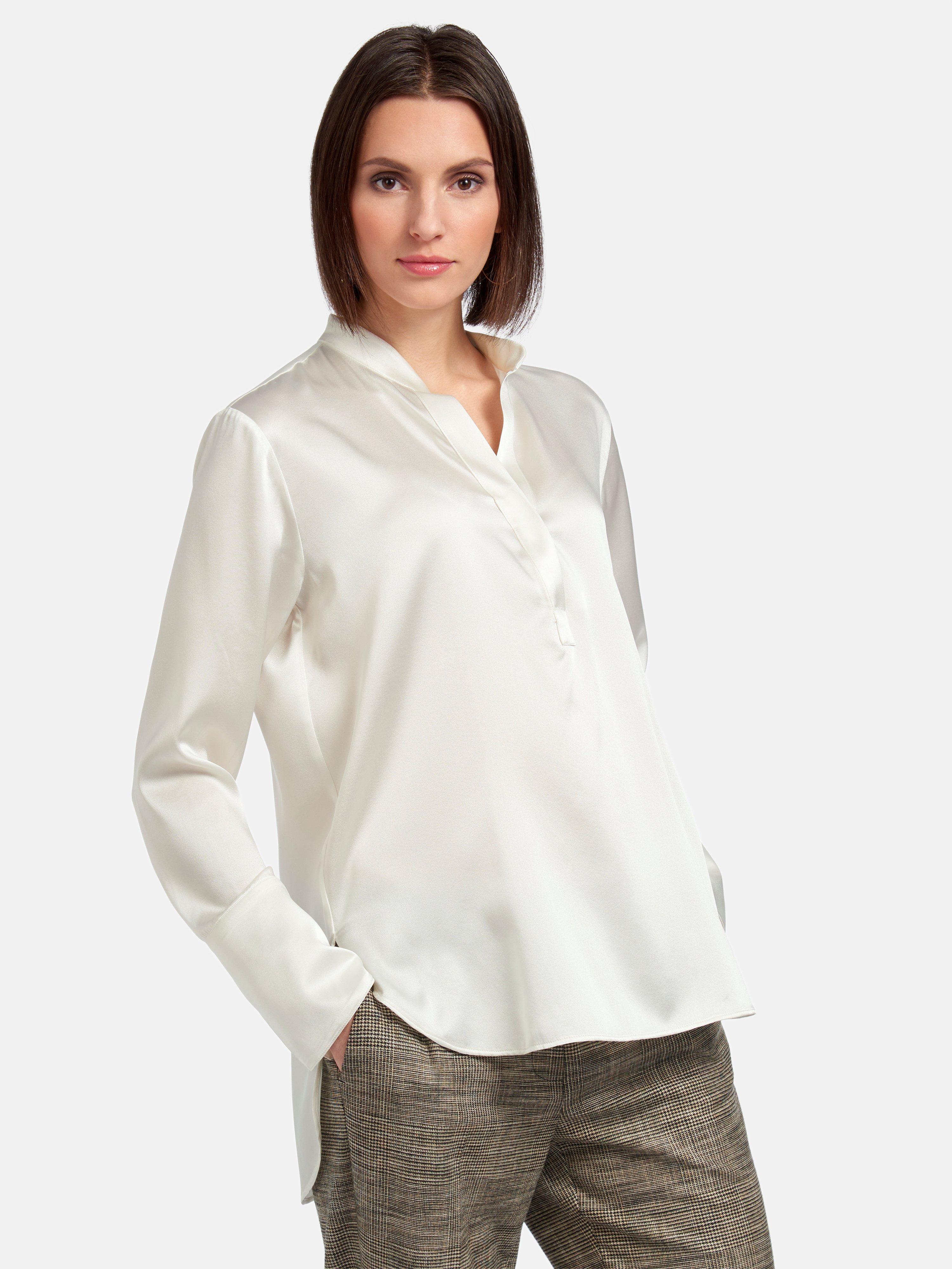 (THE MERCER) N.Y. - Blouse met V-hals en staande kraag