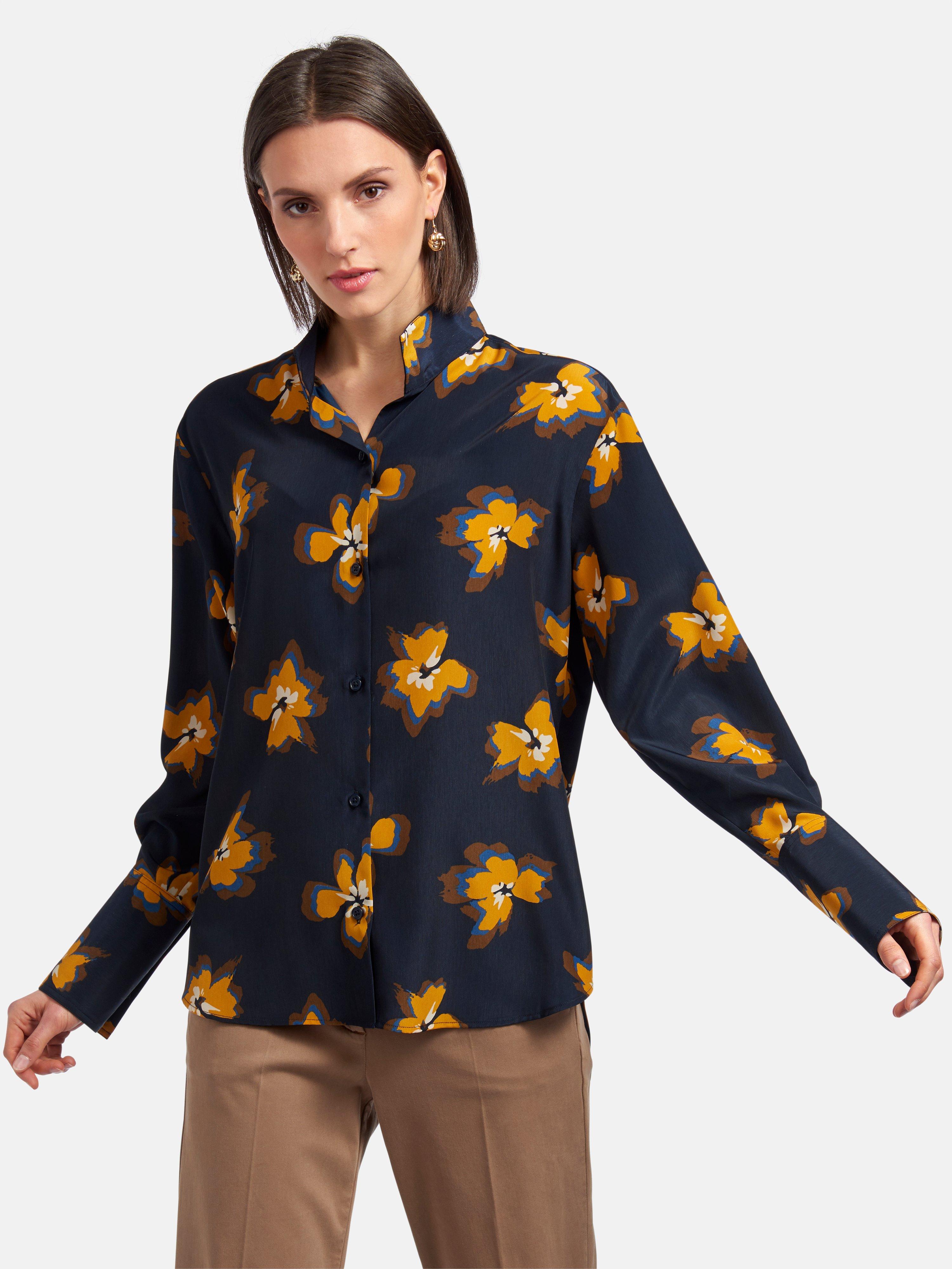 Steffen Schraut Blouse With Long Sleeves Navy Multicoloured