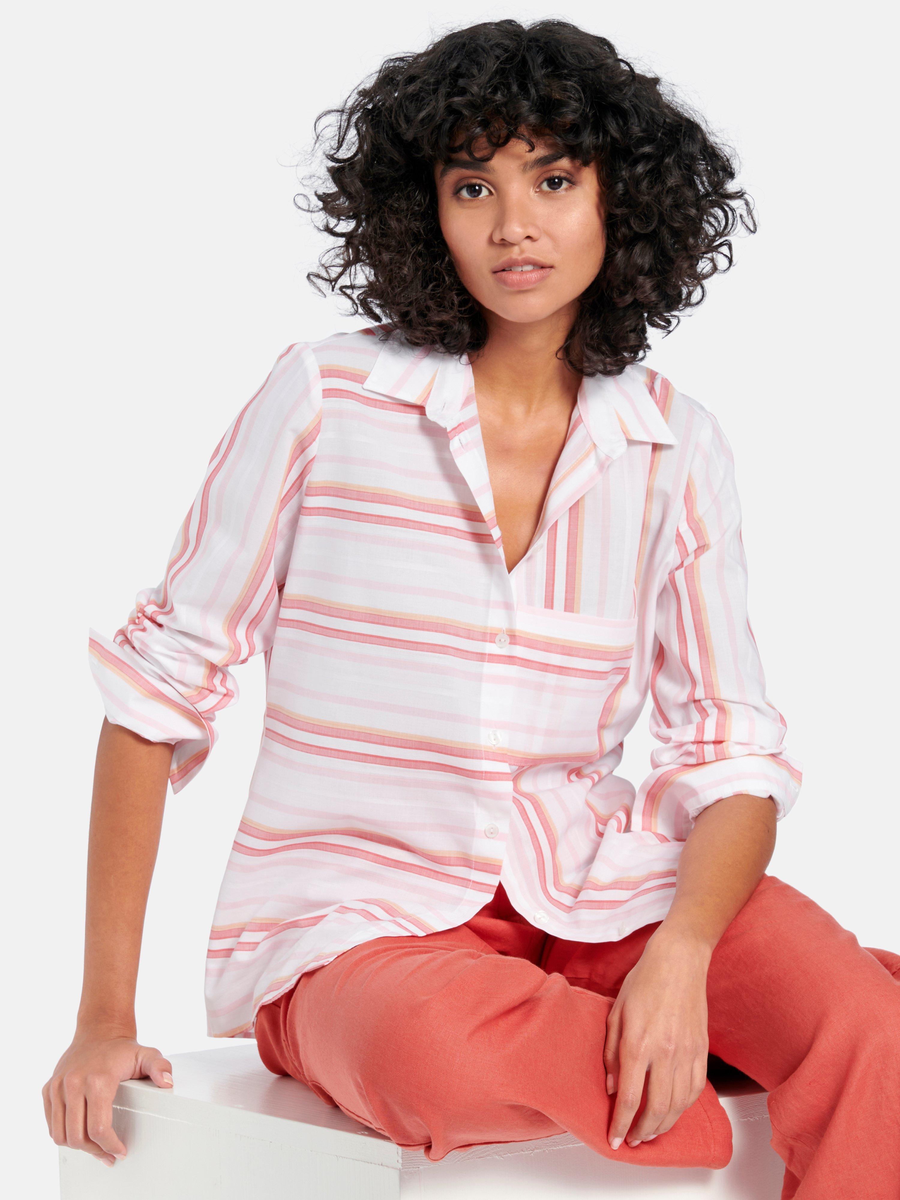 Peter Blouse met lange mouwen - wit/roze/multicolour