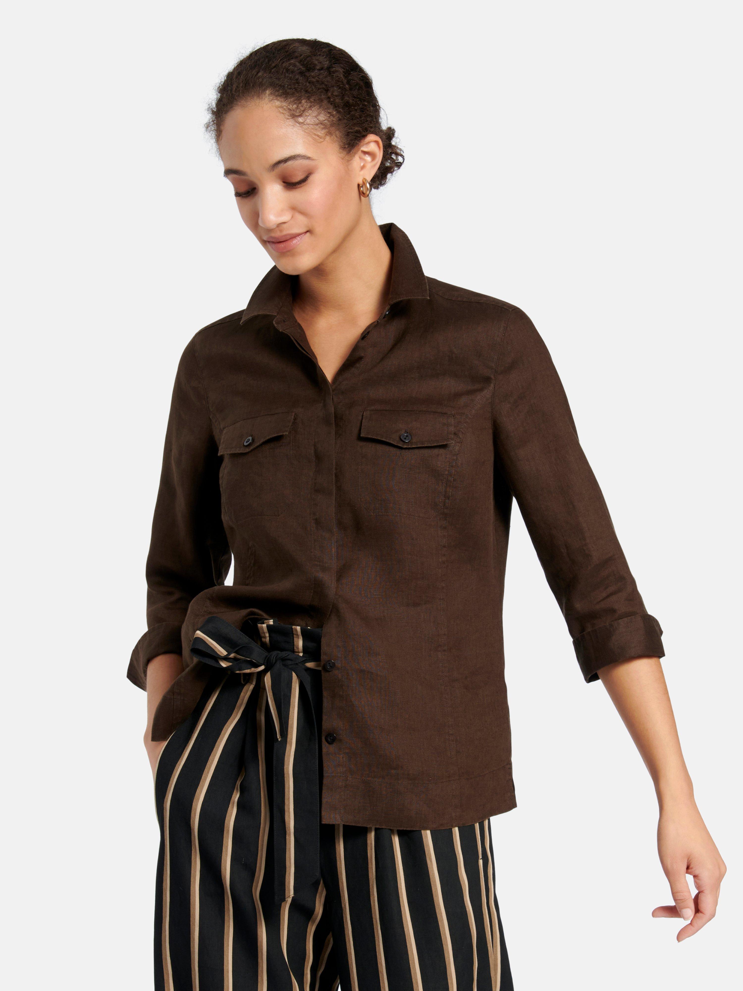 Peter Hahn - Blouse van 100% linnen met 3/4-mouwen