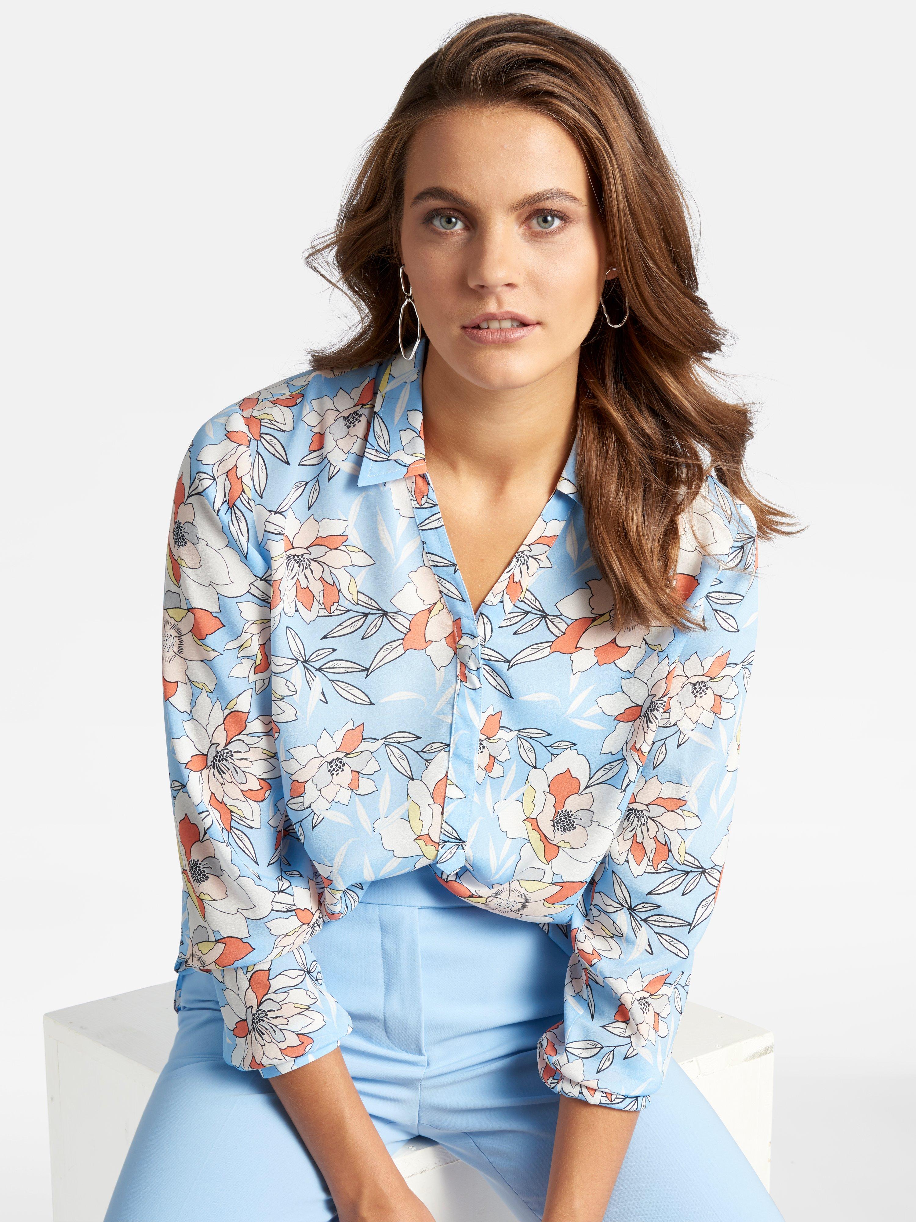 Basler - Blouse met lange mouwen en bloemimpressies
