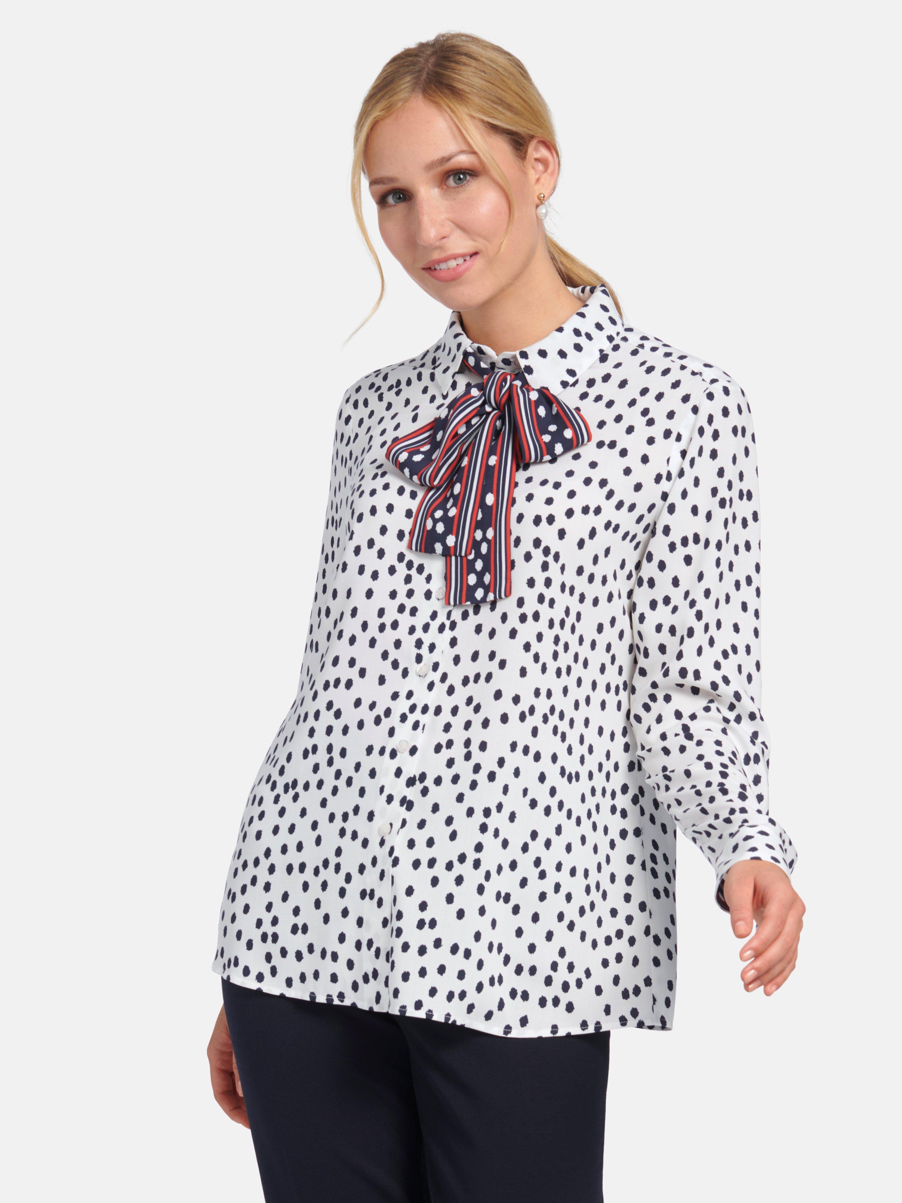 Basler - Blouse with long sleeves - off-white/navy