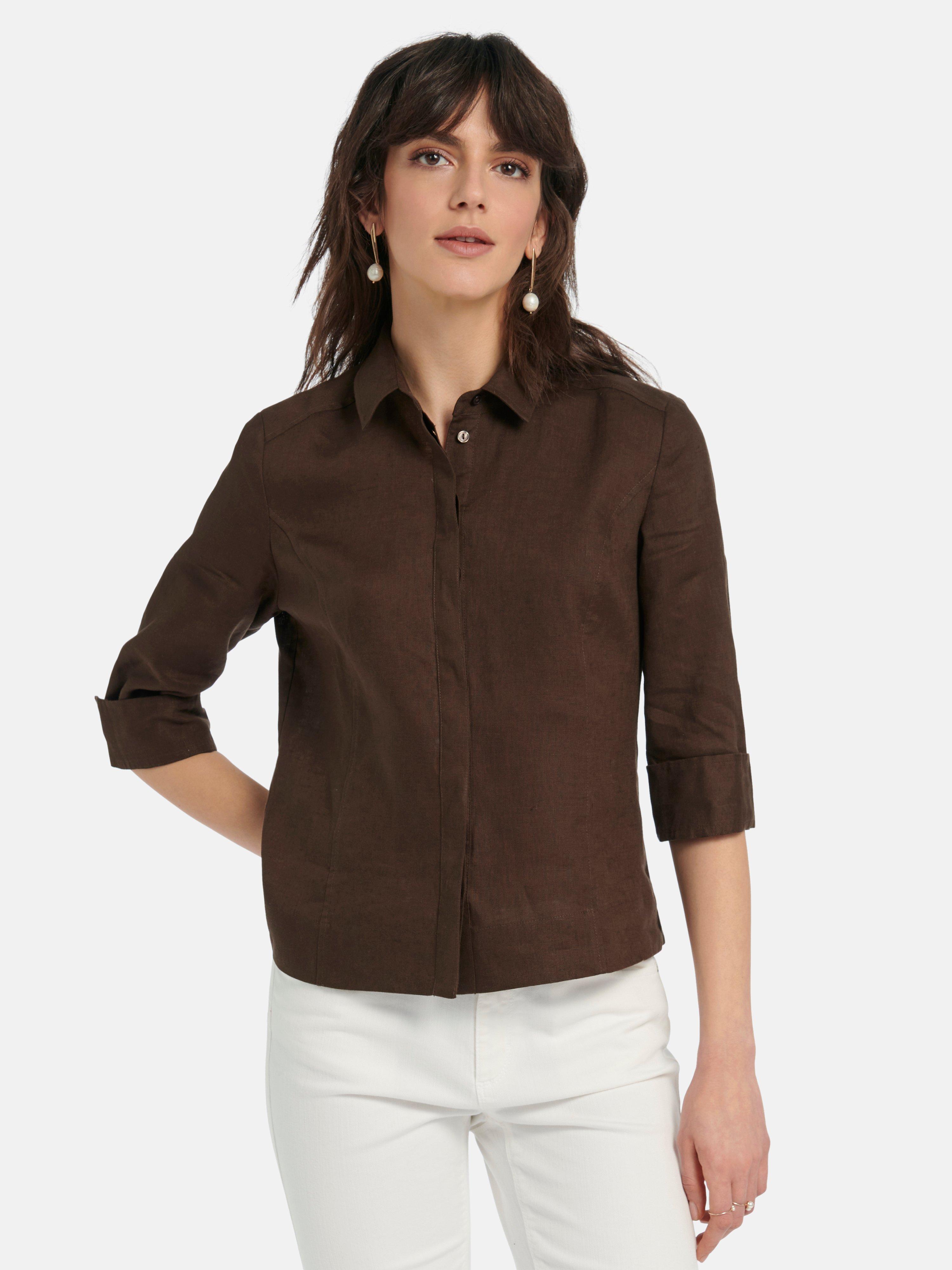 Peter Hahn - Blouse van 100% linnen met 3/4-mouwen