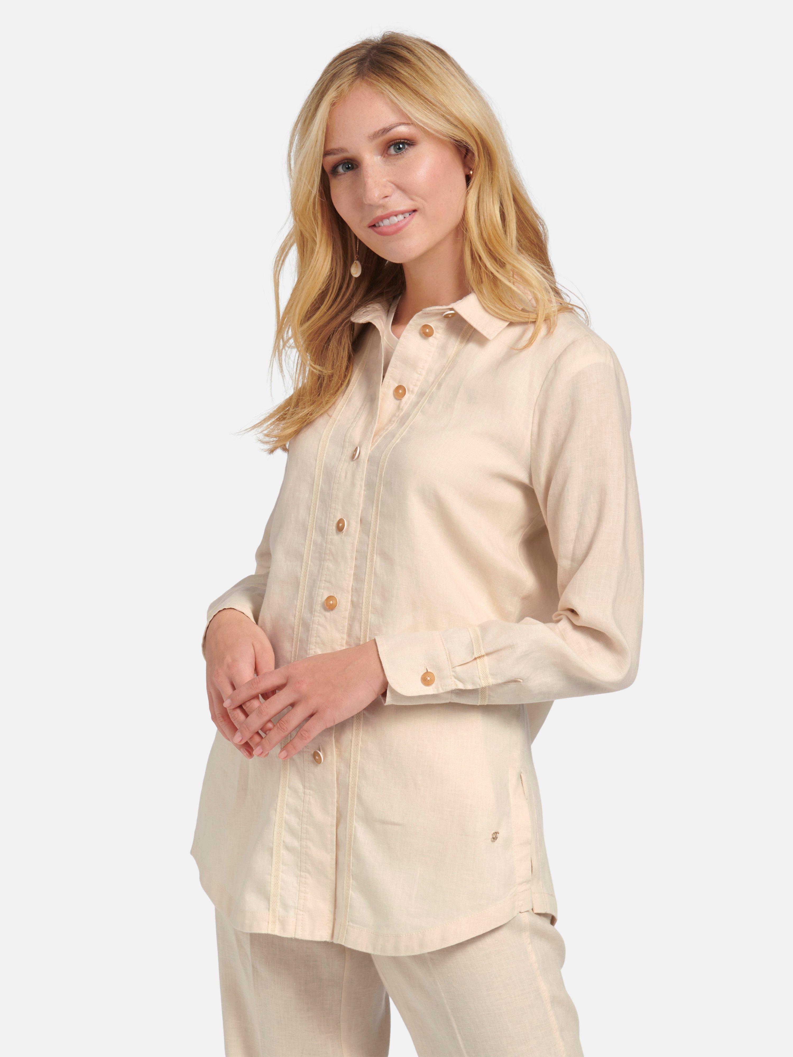Basler - Blouse van 100% linnen in iets langer model