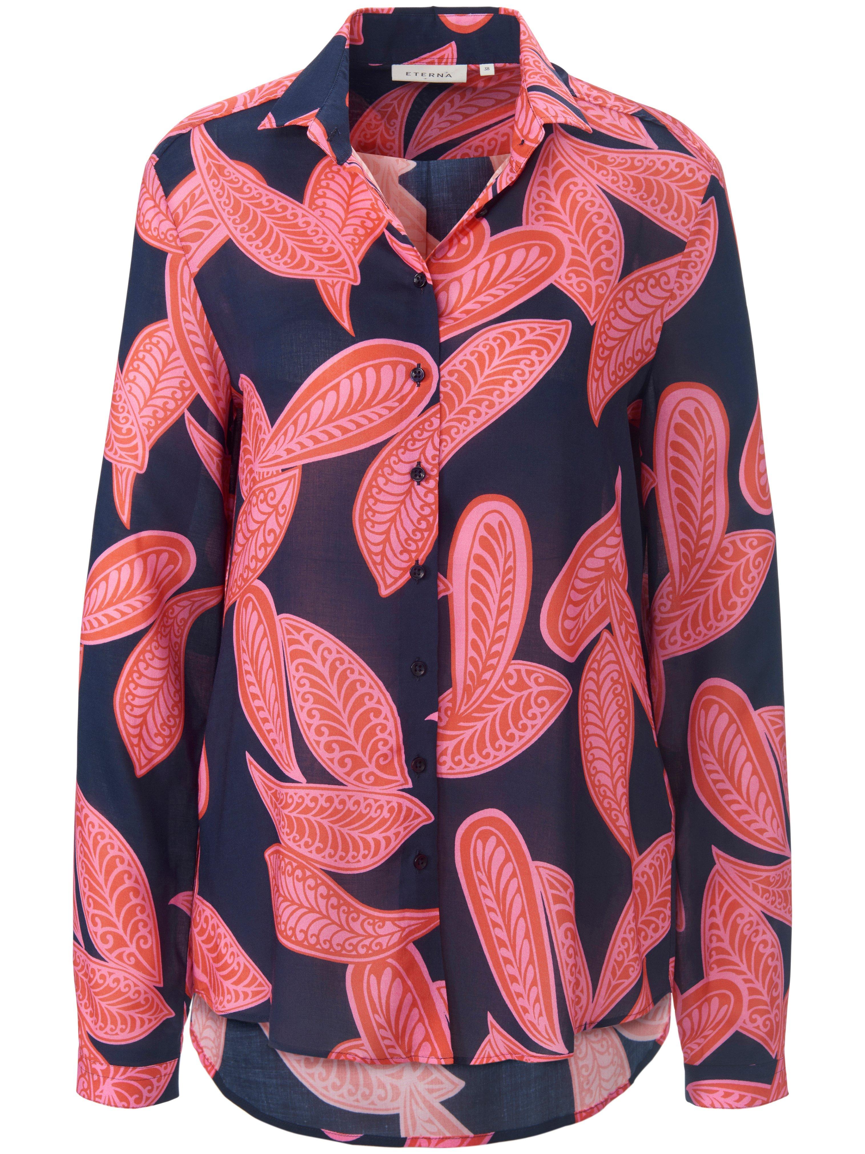 Blouse lange mouwen en print Van Eterna blauw