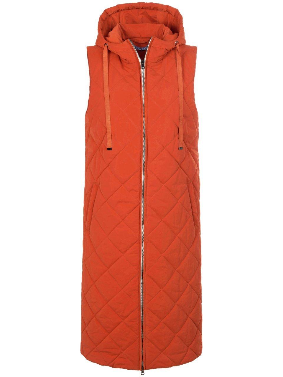 Lange bodywarmer capuchon Van DAY.LIKE oranje