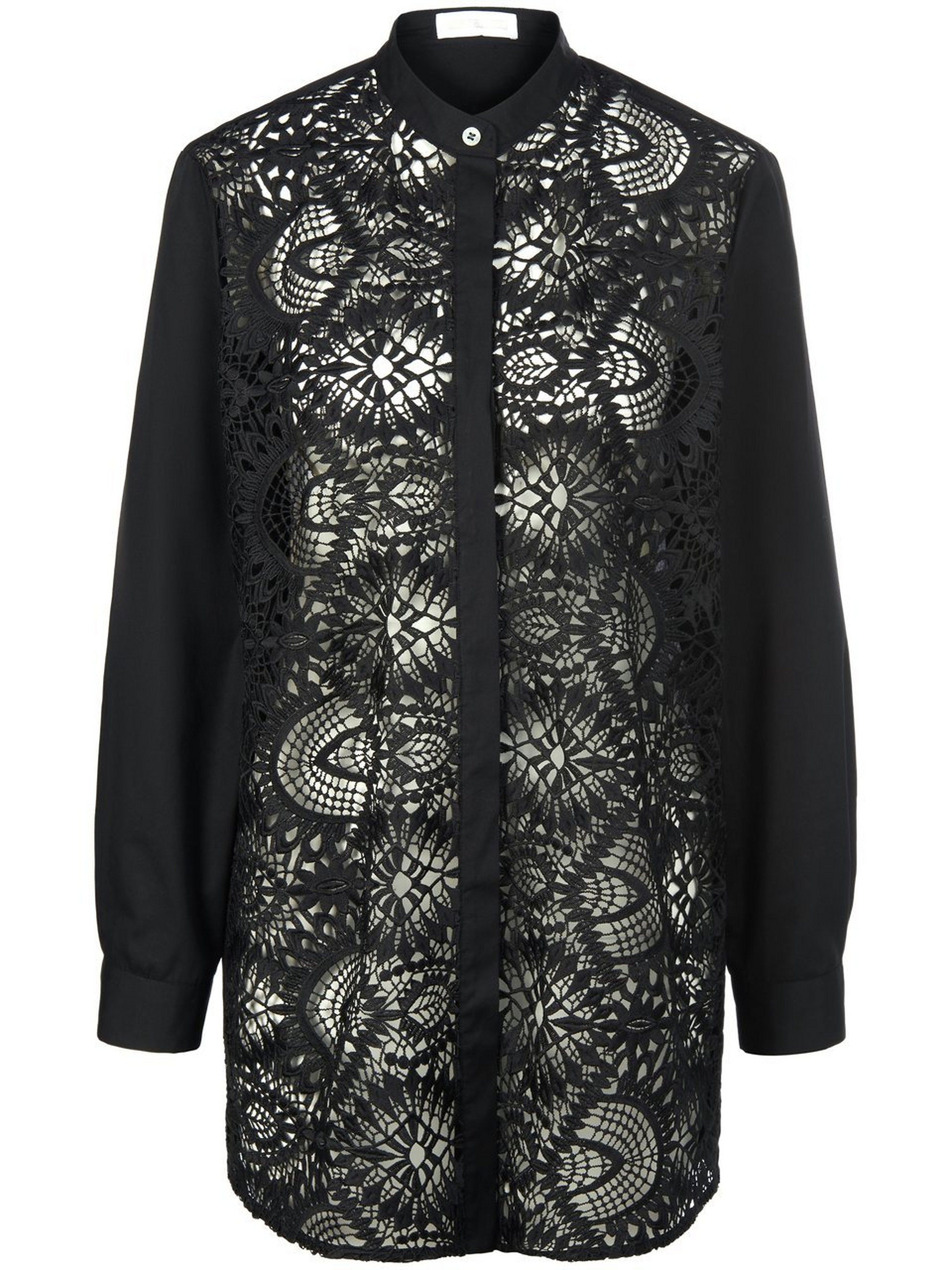 Lange blouse transparante motiefkant Van St. Emile zwart