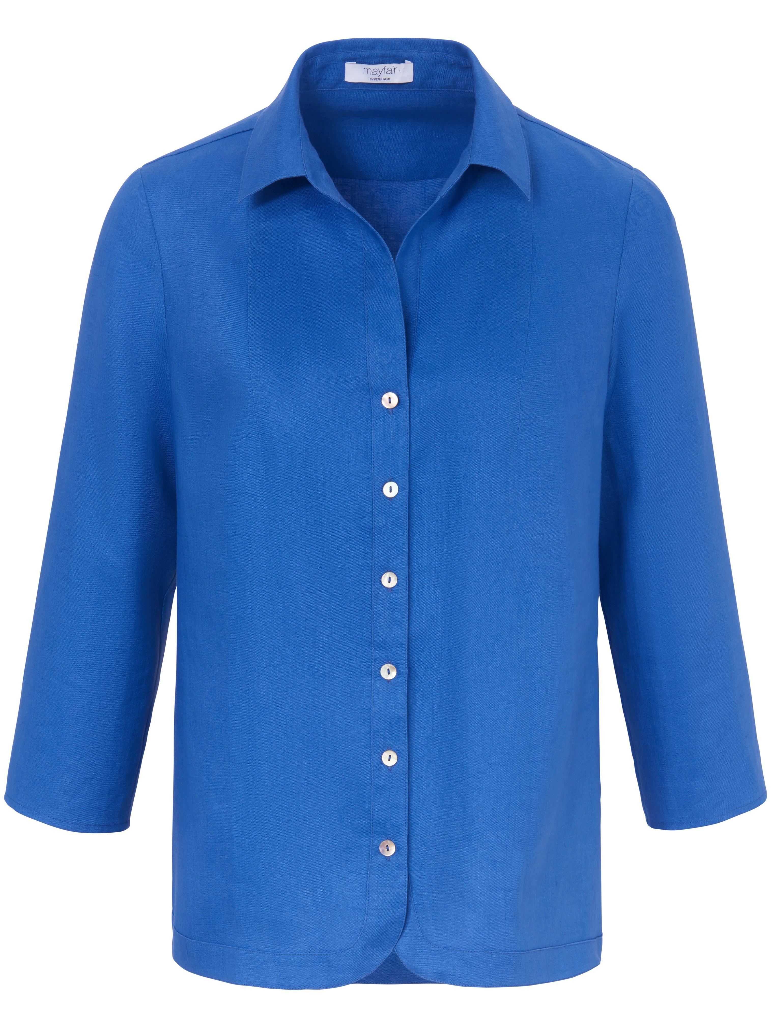 Blouse 3/4-mouwen en overhemdkraag Van mayfair by Peter Hahn blauw