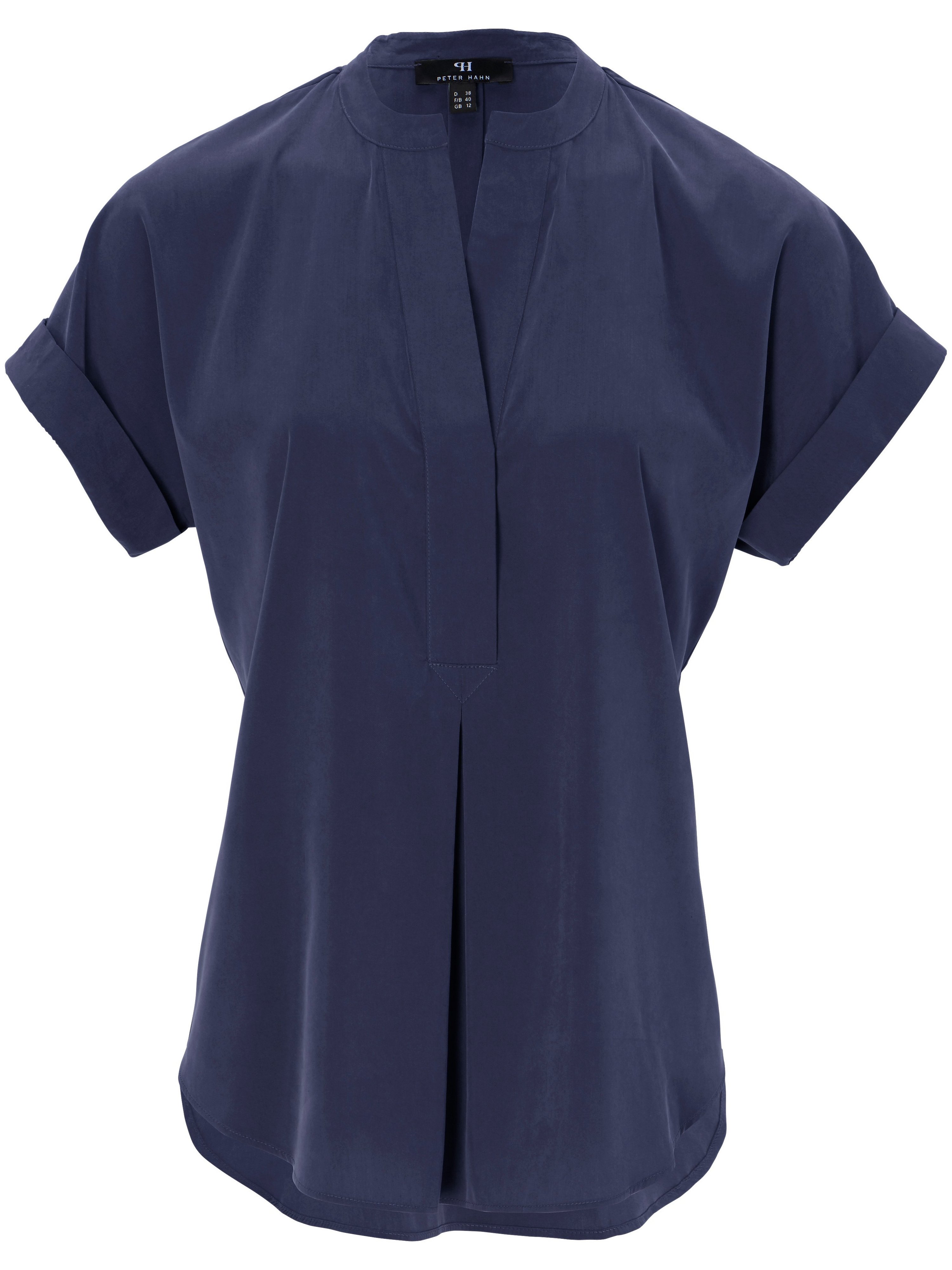 Shirtblouse korte omslagmouwen Van Peter Hahn blauw