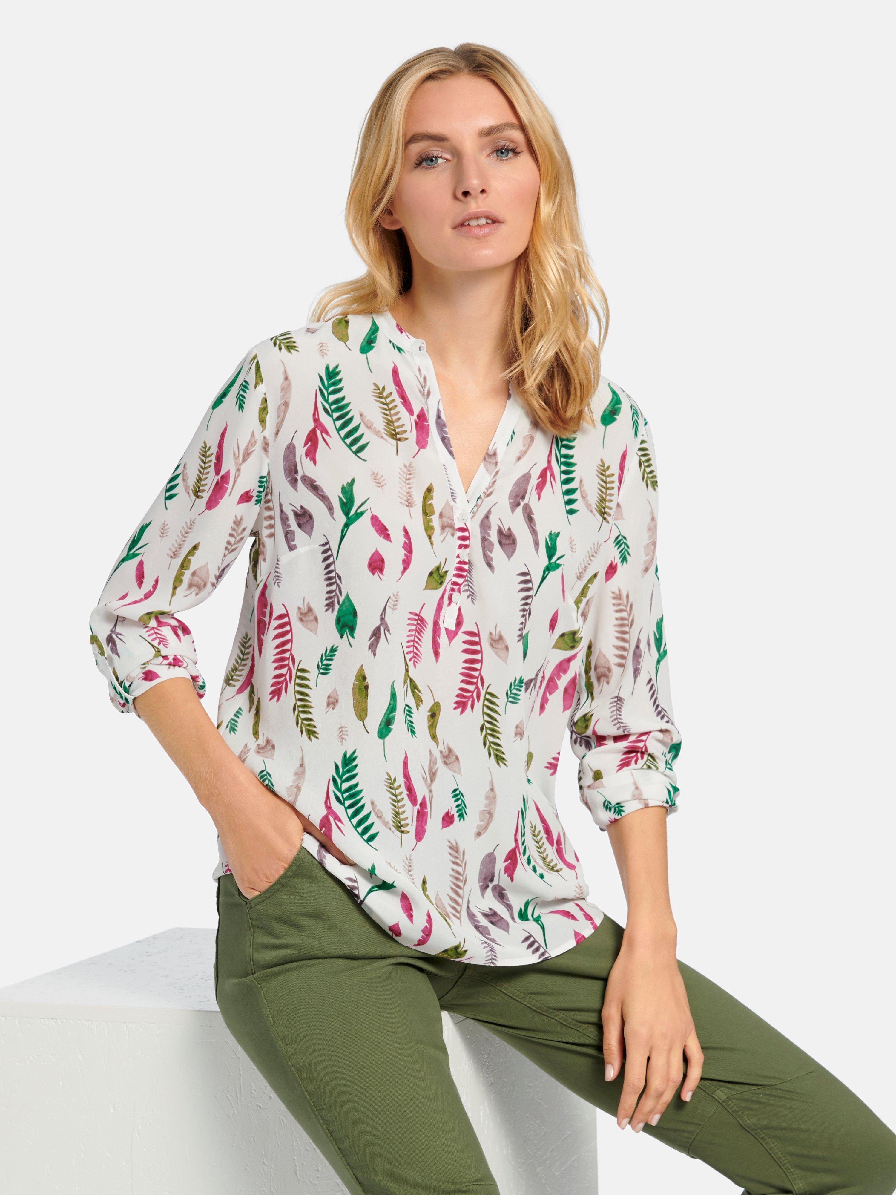 achterzijde oosters romantisch Peter Hahn - Blouse met lange mouwen - ecru/pink/multicolour