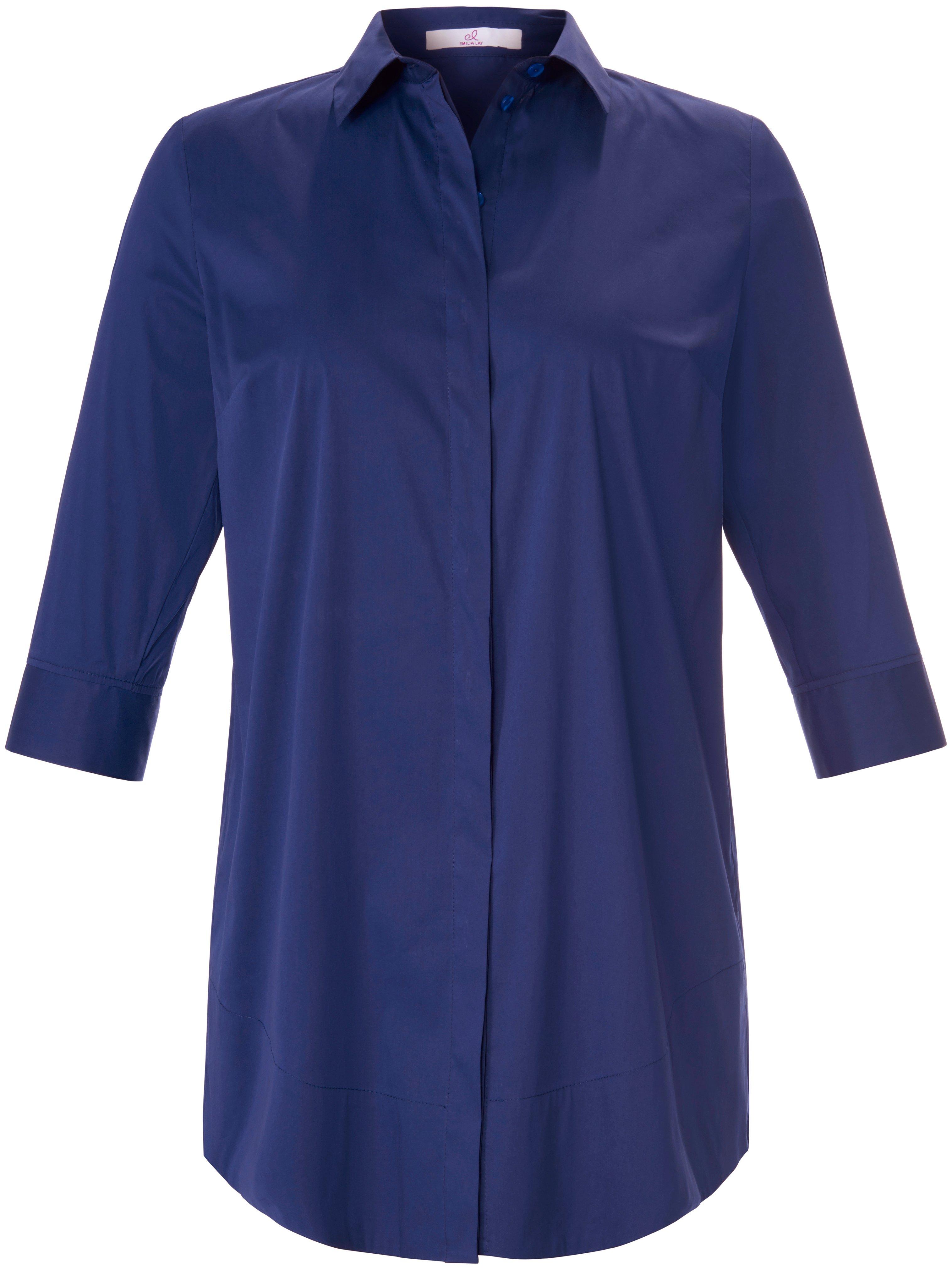 Thumbnail - Emilia Lay - Longbluse mit 3/4-Arm, blau, Gr. 44 / L - Baumwolle