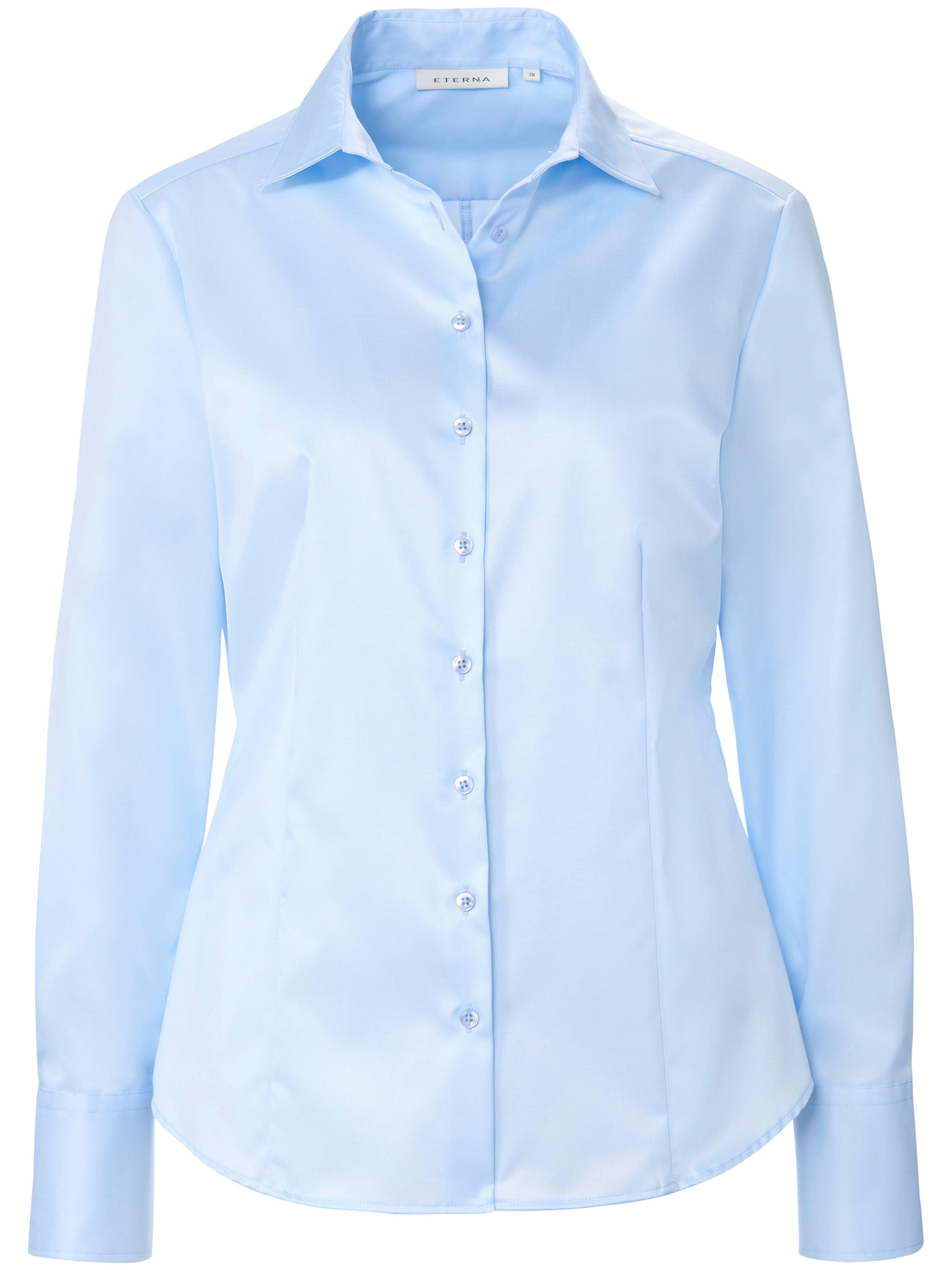 Blouse 100% katoen lange mouwen Van Eterna blauw