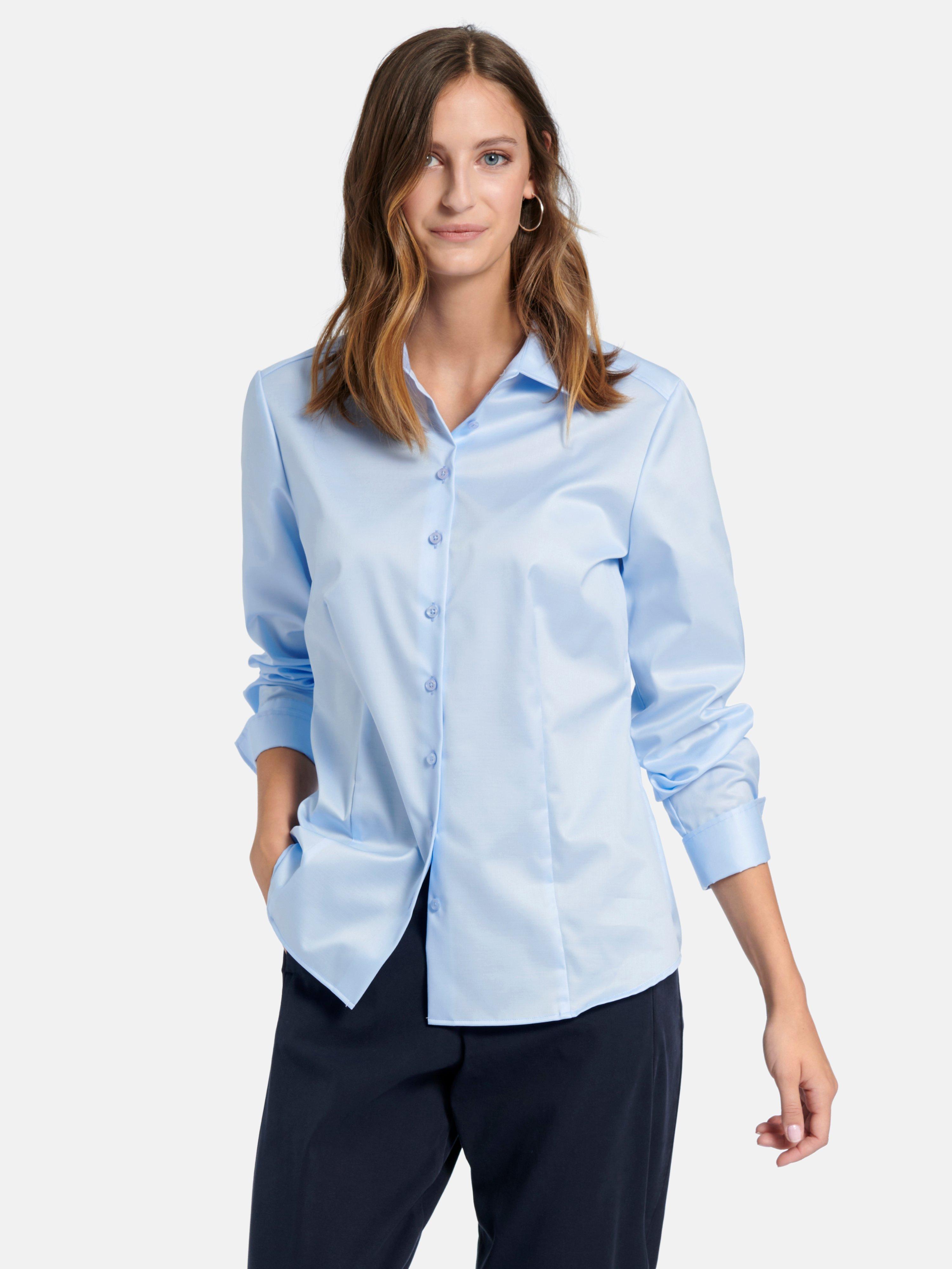 Blouses lange mouw blauw ETERNA