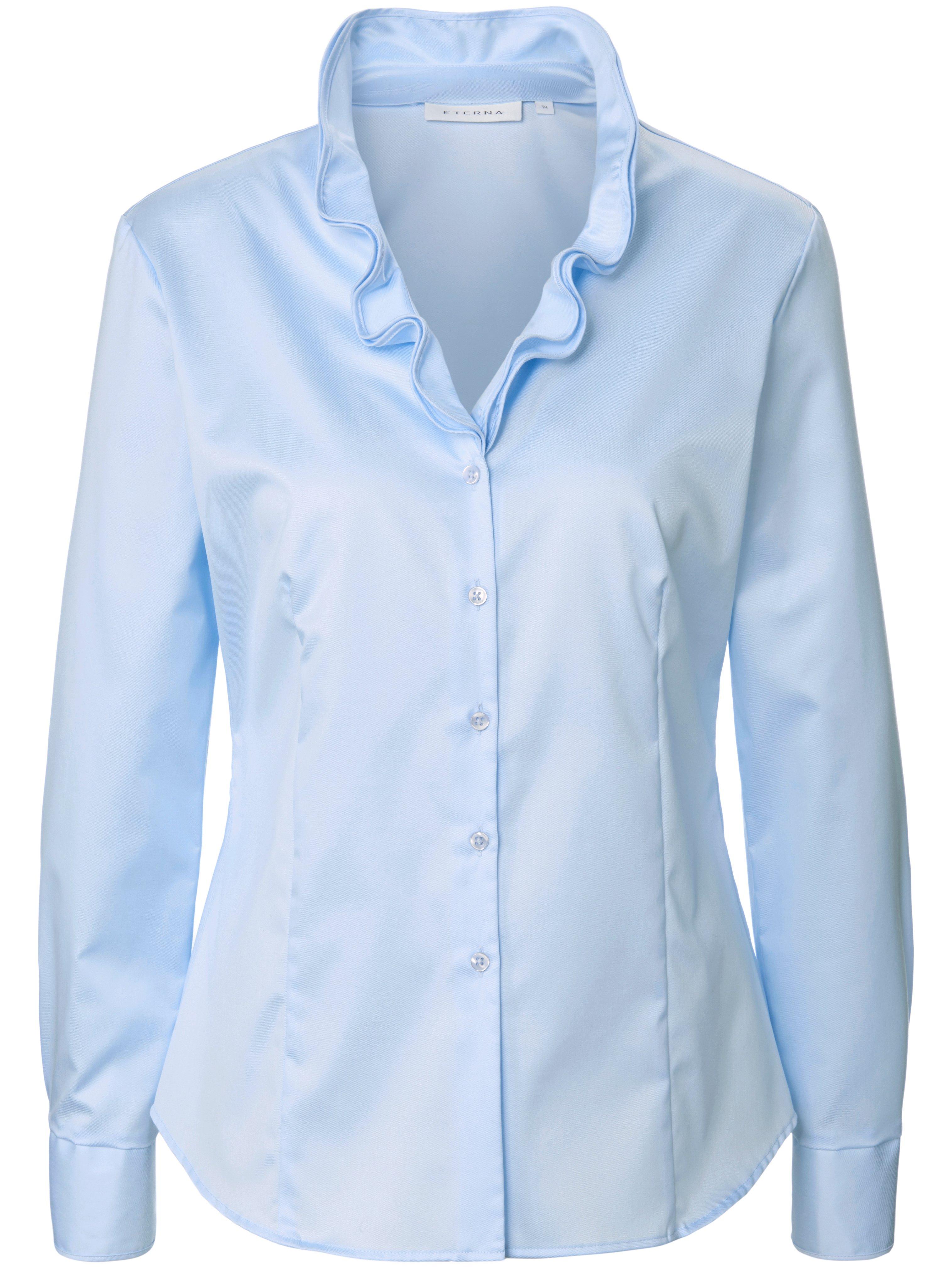 Blouse 100% katoen lange mouwen Van Eterna blauw