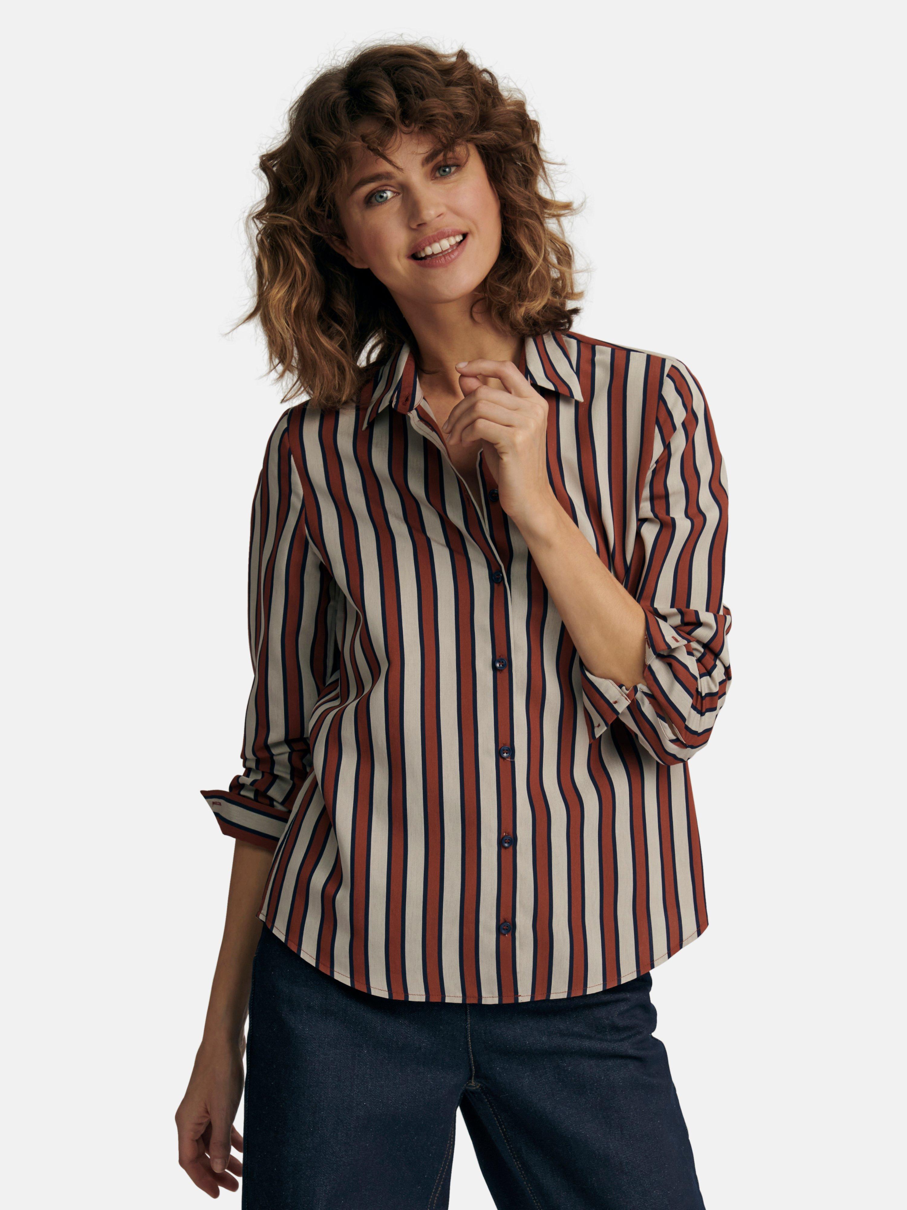 Peter Hahn - Blouse met lange mouwen en weefstrepen