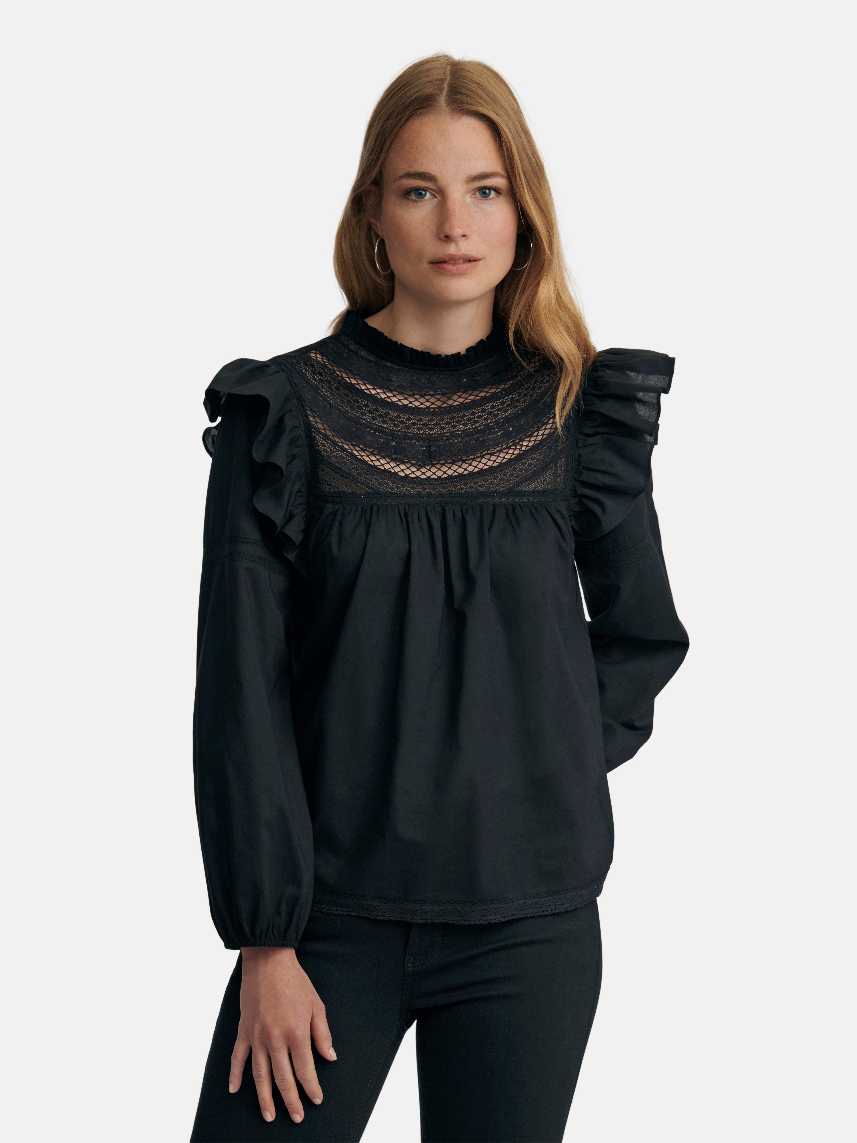 portray berlin - Blouse van 100% katoen met lange mouwen