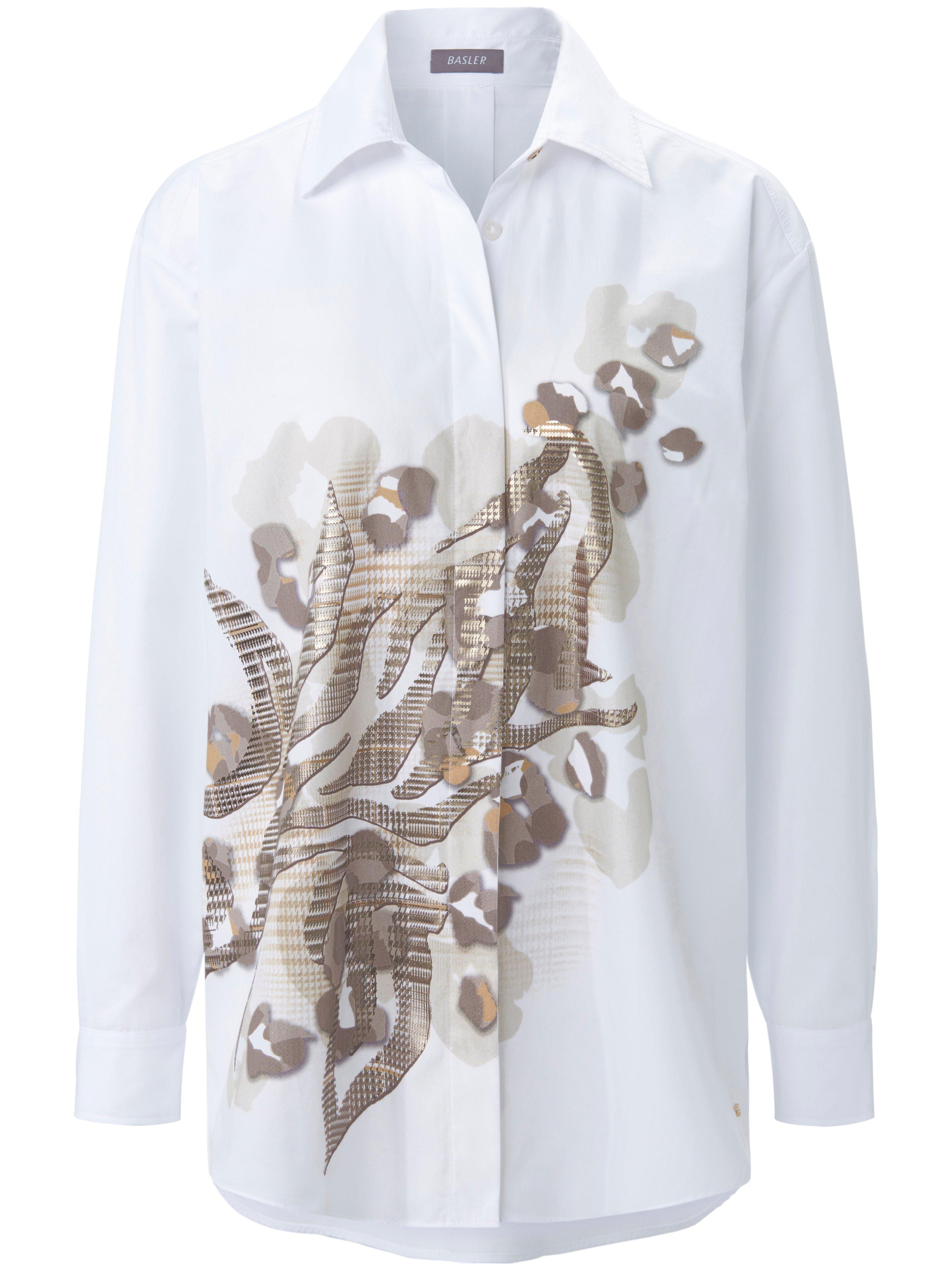 Lange blouse 100% katoen Van Basler wit