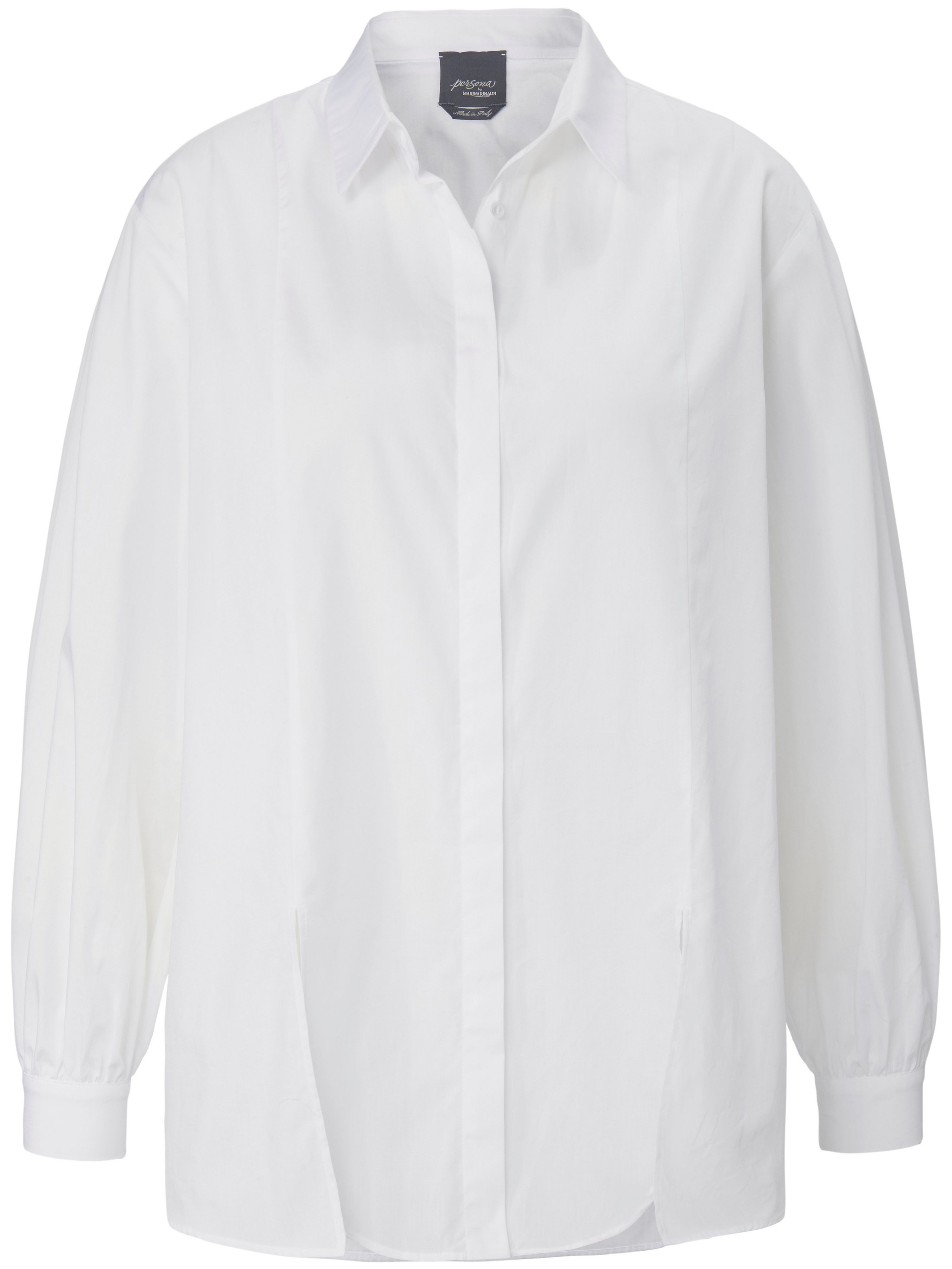 Lange blouse 100% katoen Van Persona by Marina Rinaldi wit