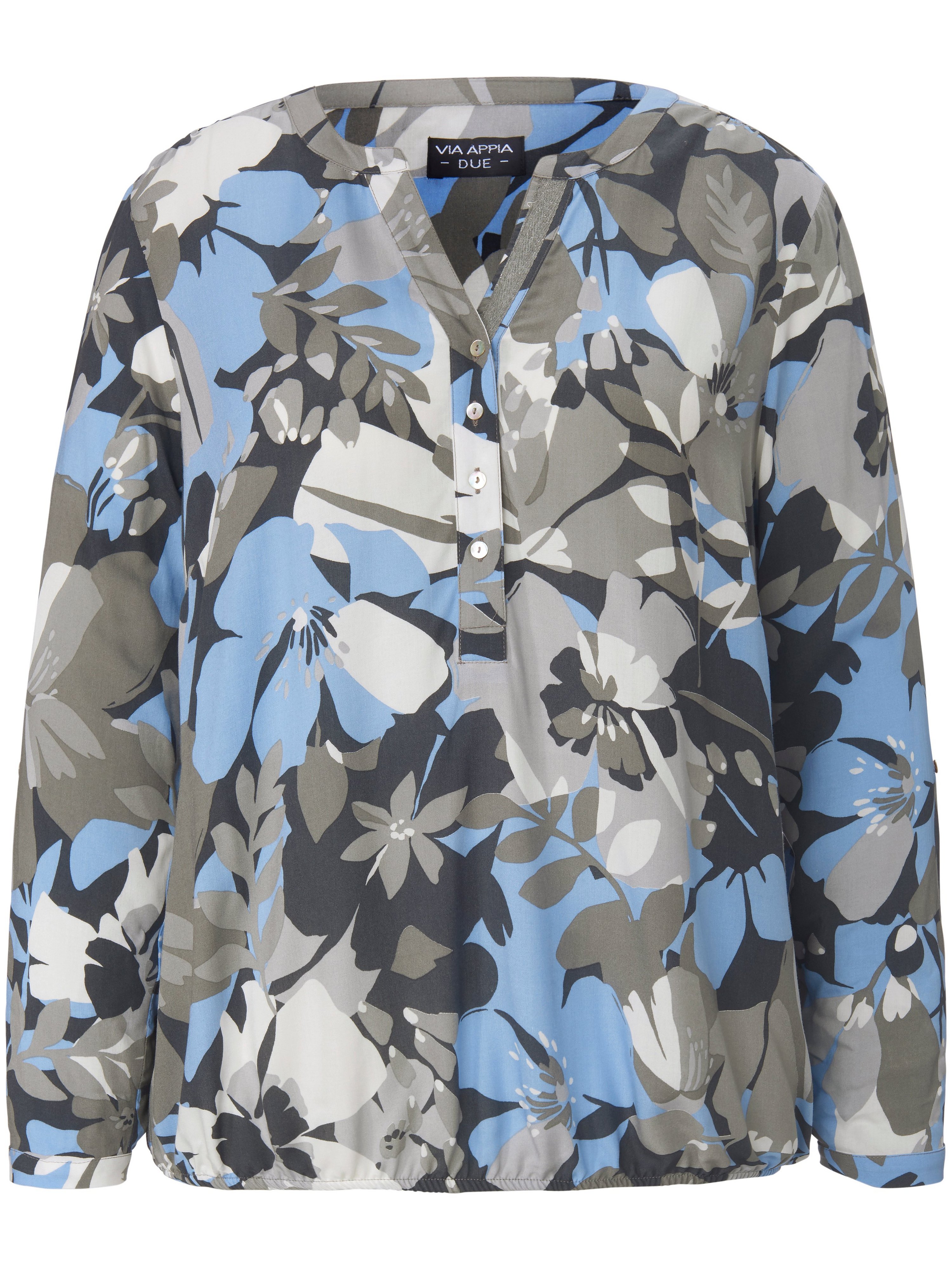 La blouse ample et fluide avec imprimé floral  Via Appia Due gris