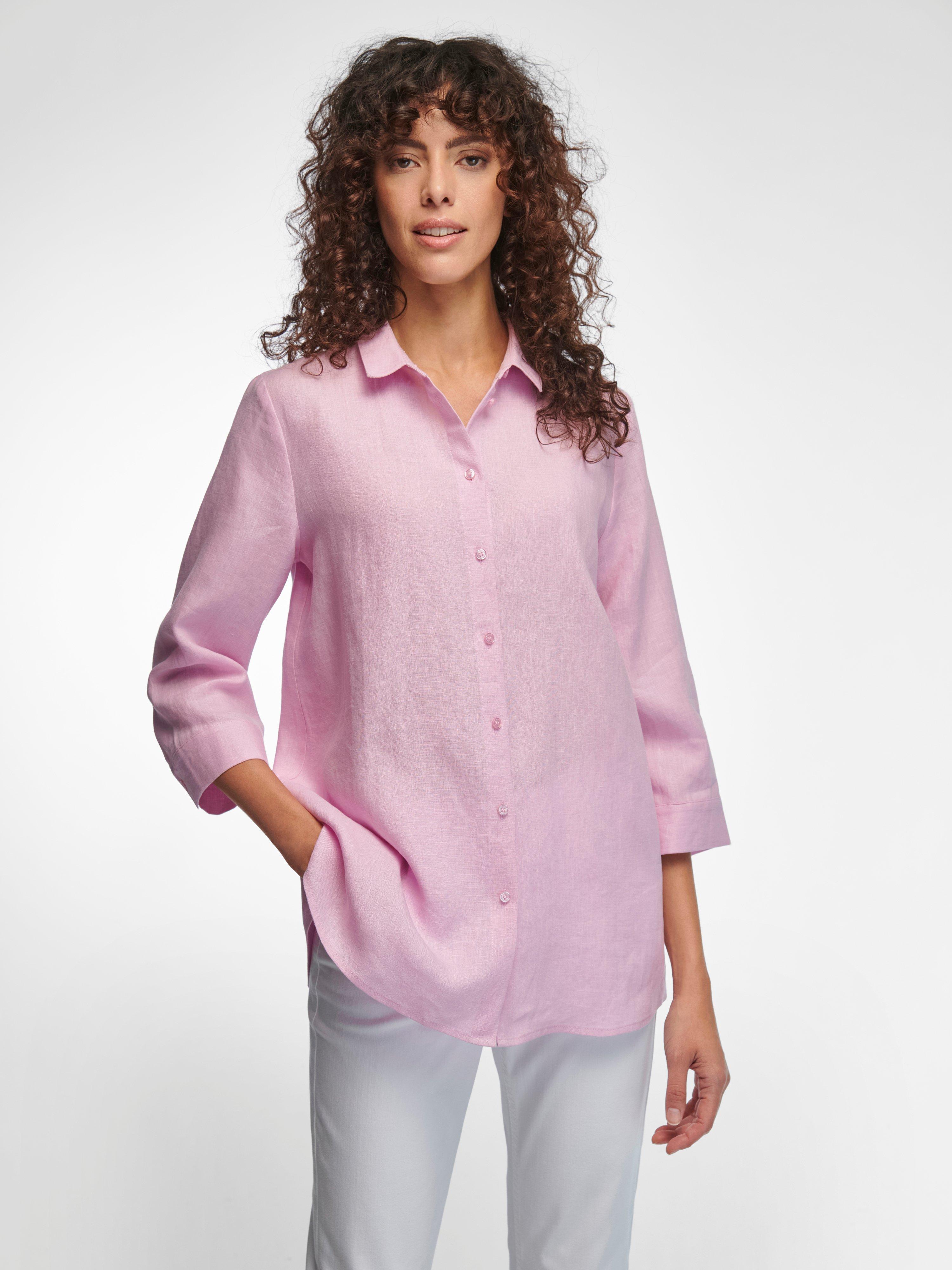 Bluse mit 3/4-Arm aus 100% Leinen