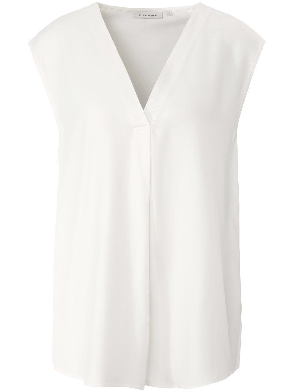 Mouwloze blouse V-hals Van Eterna wit