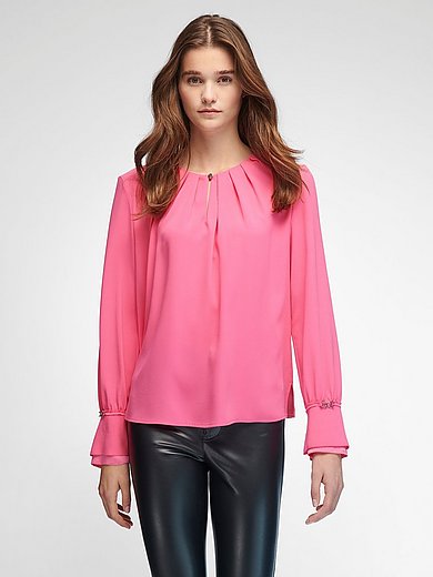 Marc Cain - Blouse with pleated round neckline