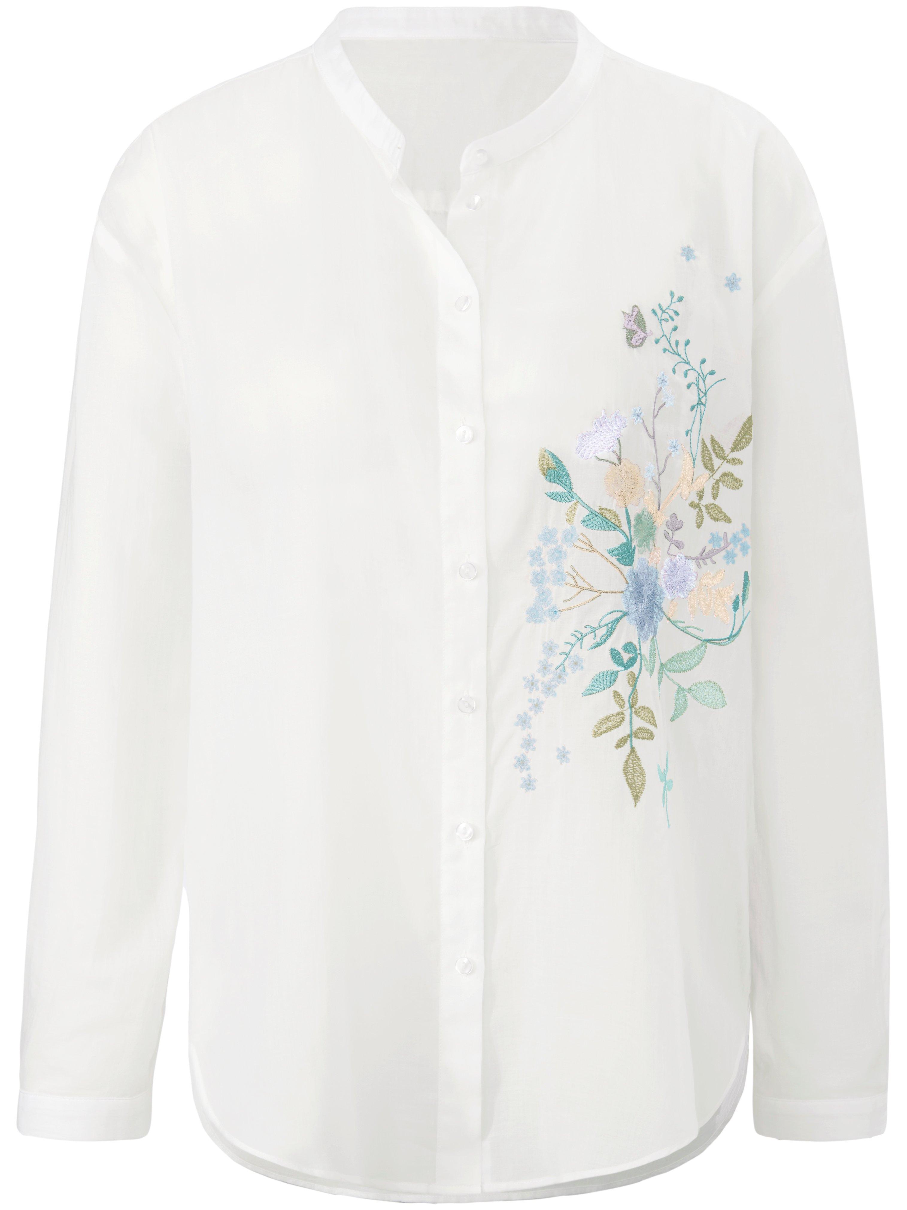 Lange blouse bloemborduursel Van tRUE STANDARD wit