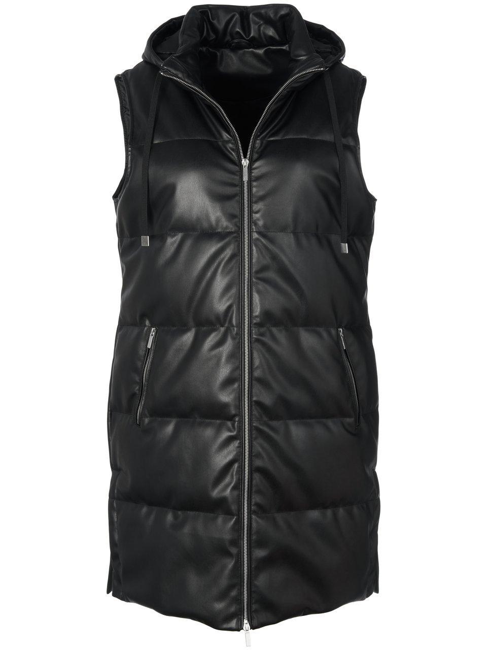 Lange bodywarmer capuchon Van Emilia Lay zwart