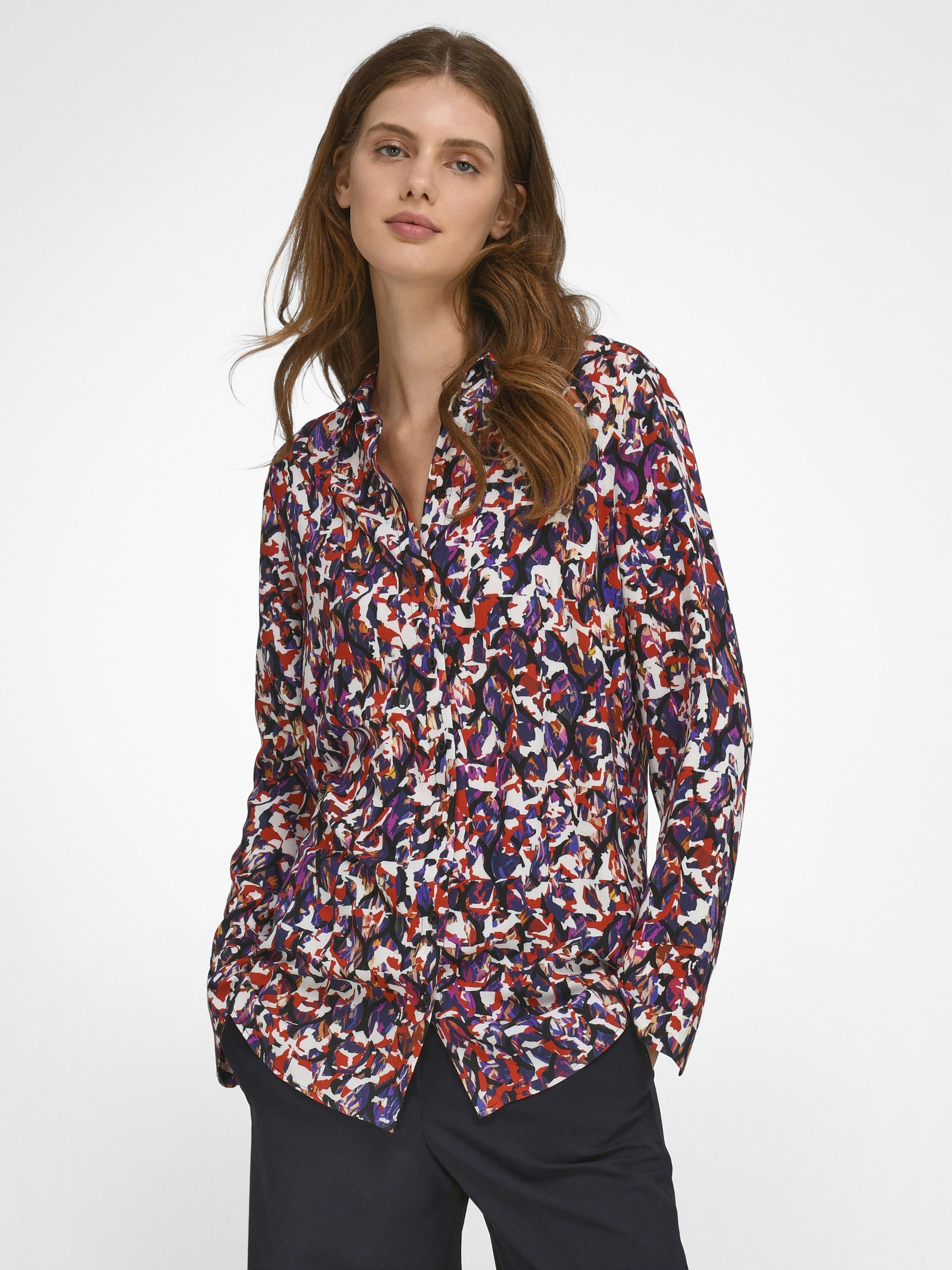 MYBC - Long blouse with long sleeves - red/multicoloured