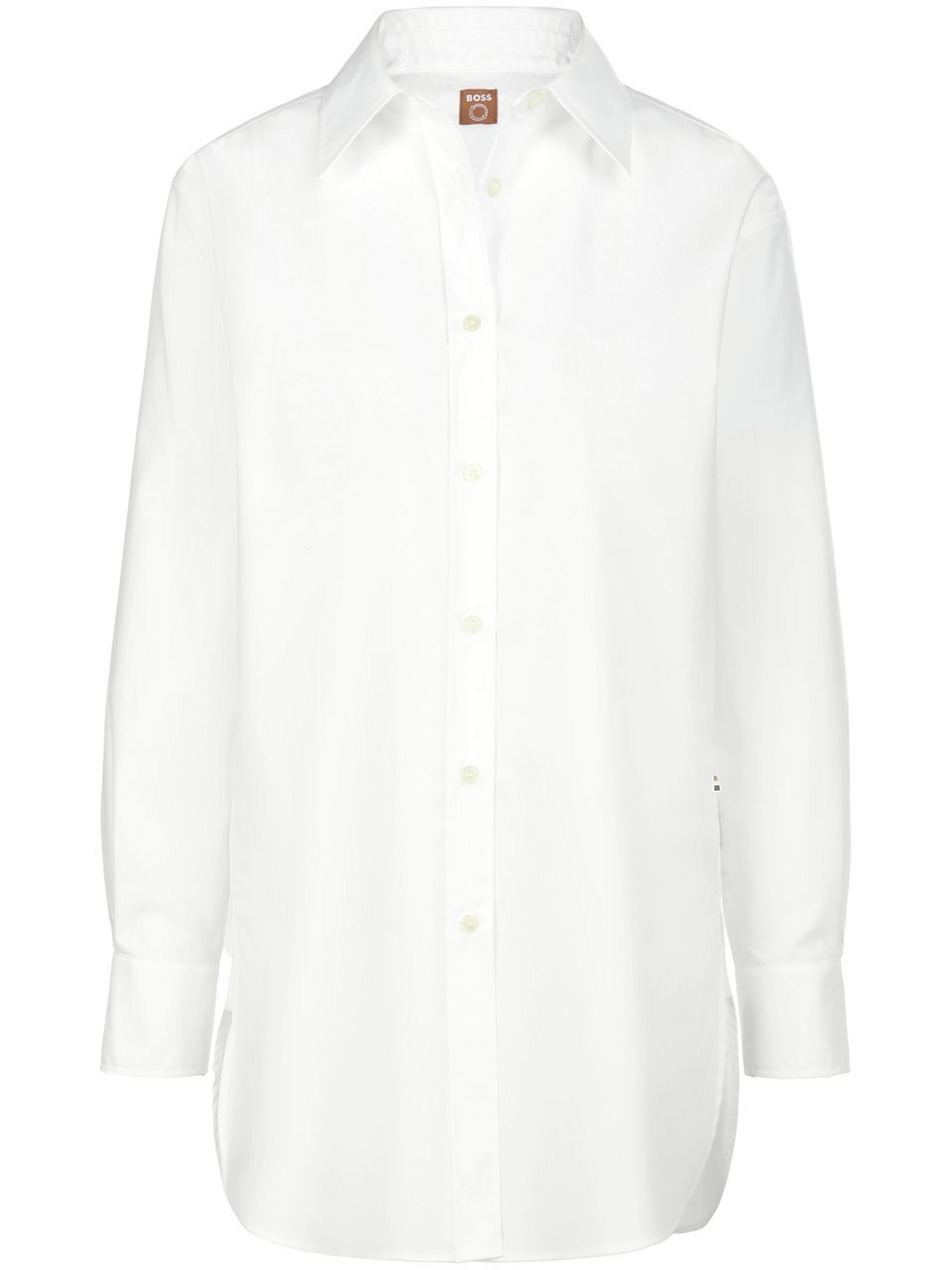 BOSS Lange blouse 100% katoen Van  wit
