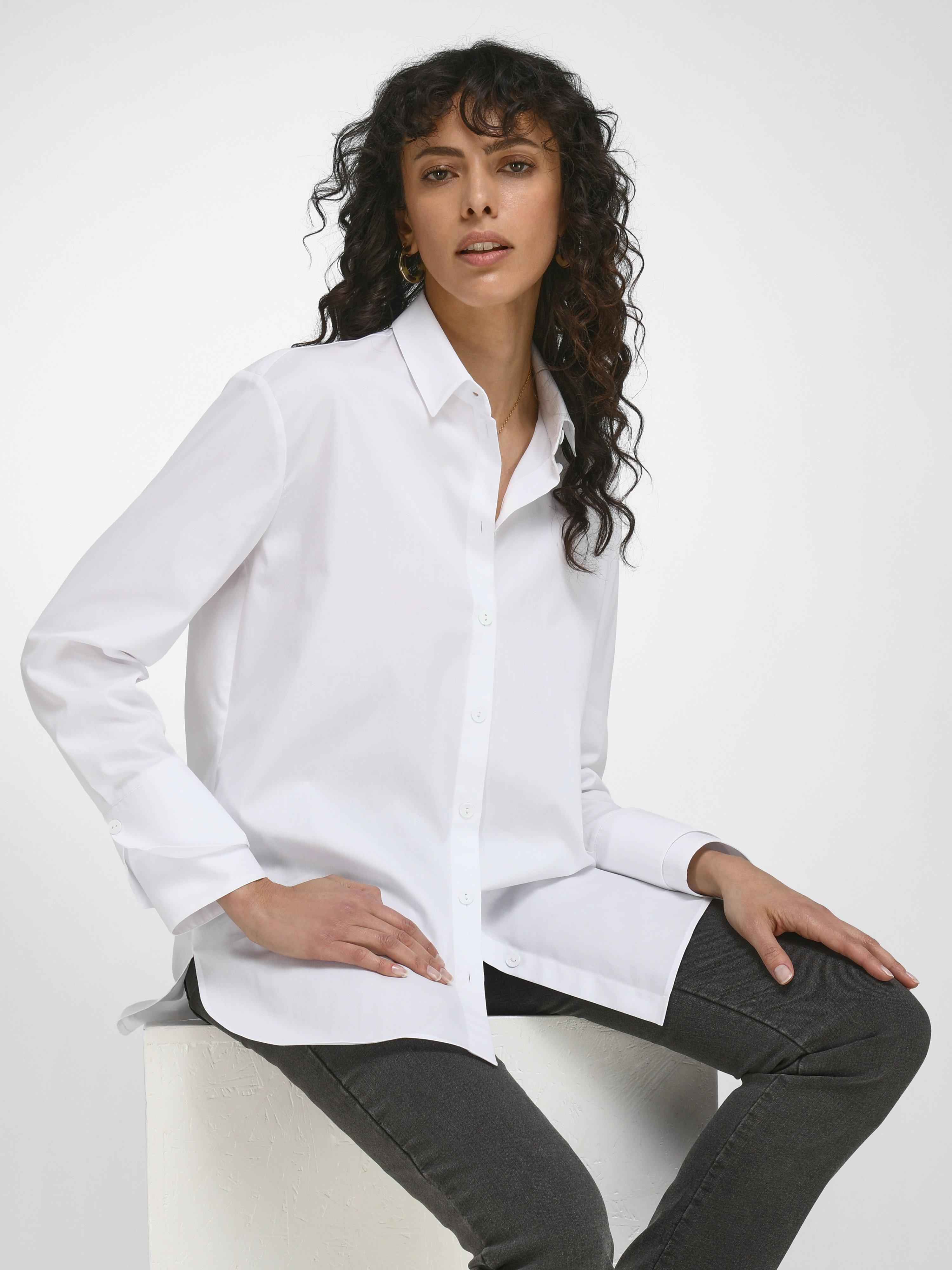 Just White - Lange blouse met lange mouwen