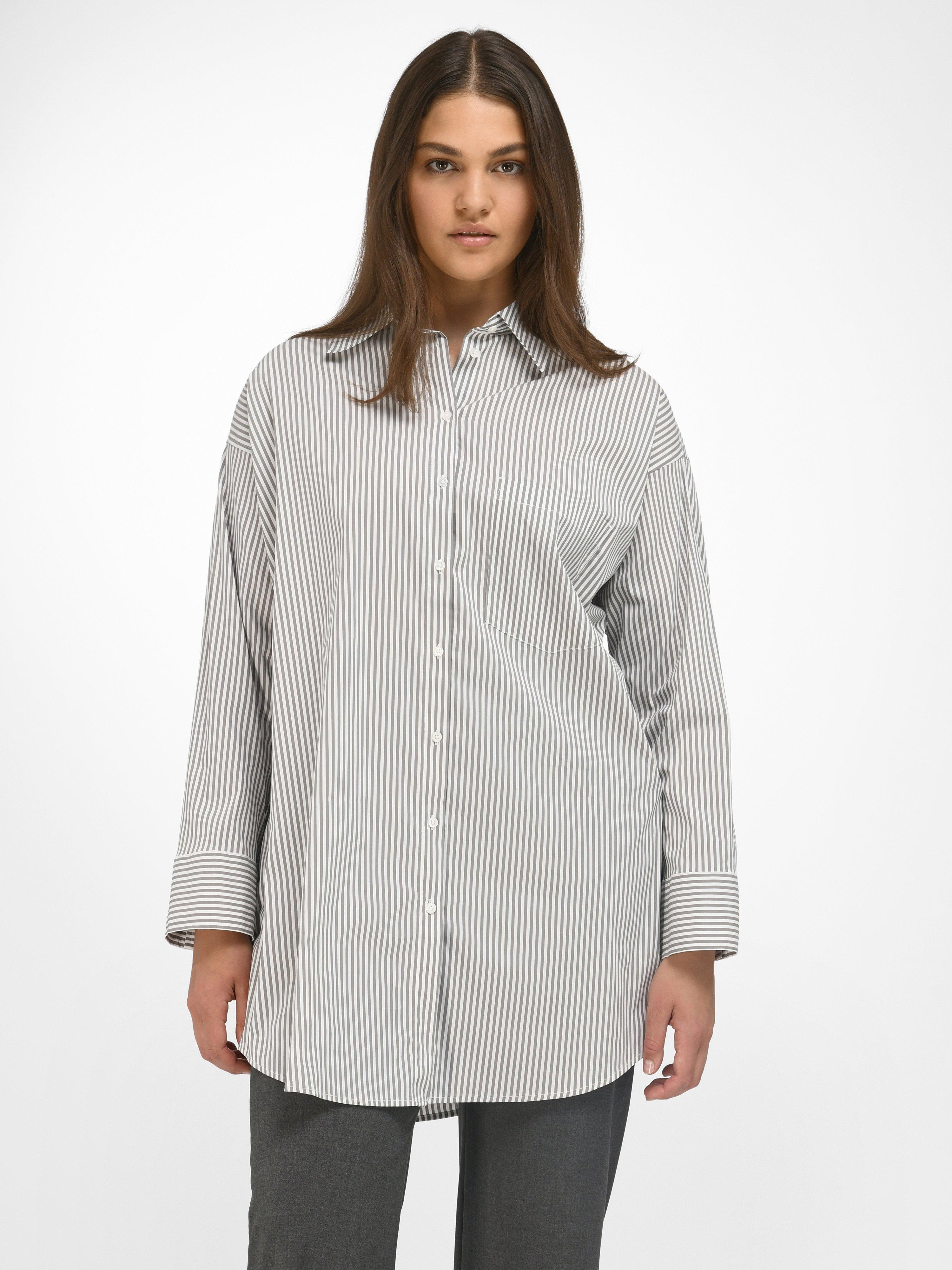 transfusie de wind is sterk Voeding Via Appia Due - Lange blouse met strepen - wit/grijs