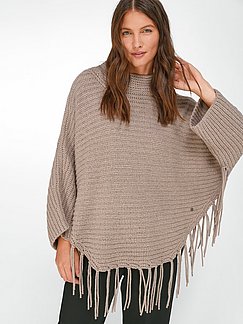 Mode Sweaters Poncho’s Mexx Poncho grijs-bruin casual uitstraling 