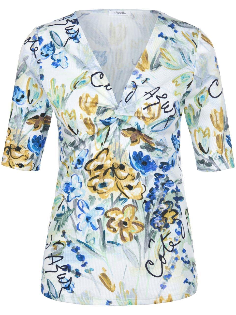 Shirt V-hals en bloemenprint Van Efixelle wit