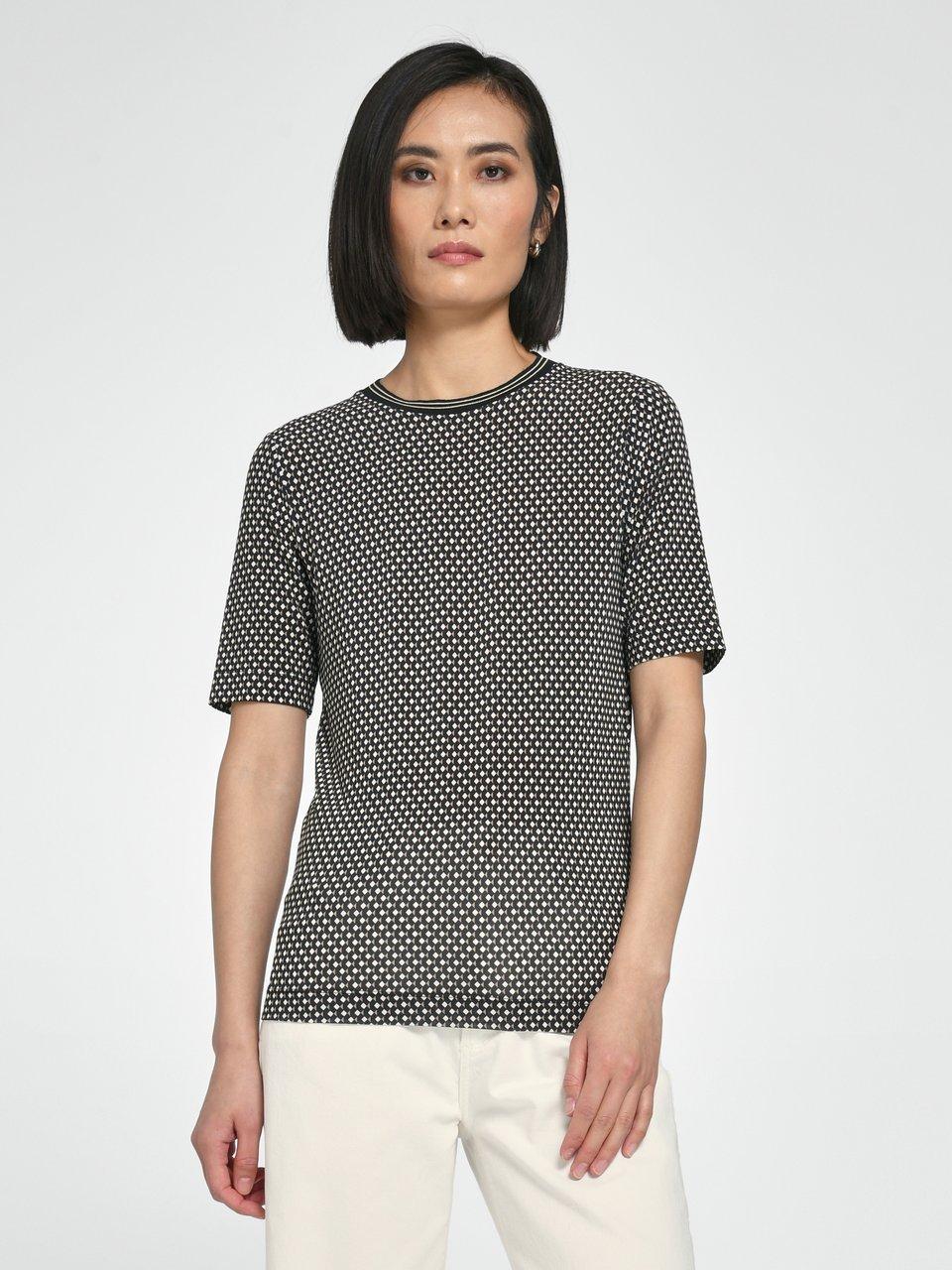 T-shirt met ronde hals en korte mouwen indigoblauw La Redoute