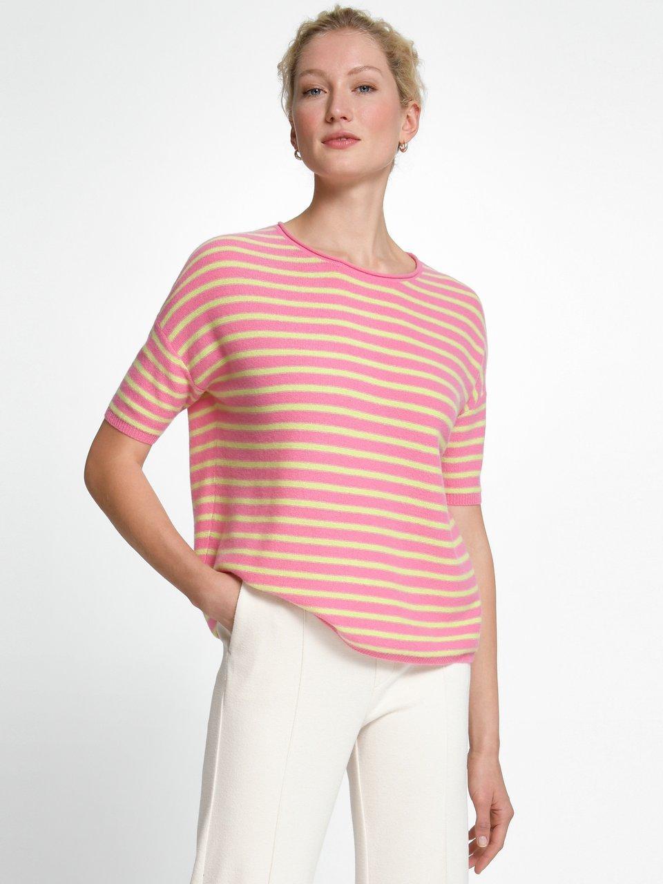 include - Strikbluse med rund hals i 100% kashmir