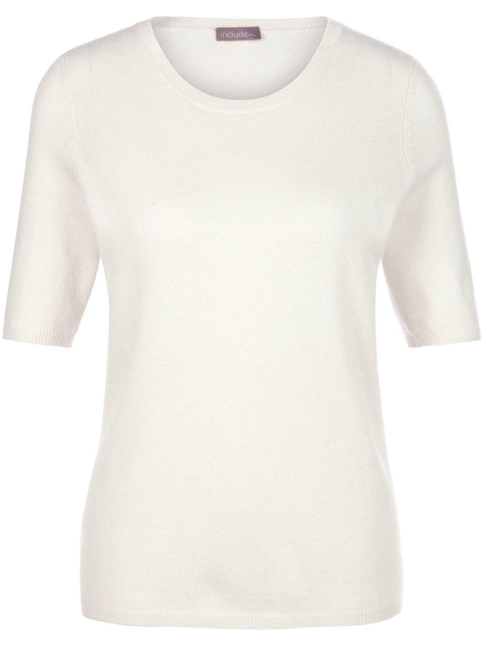 Rundhals-Pullover aus Schurwolle und Kaschmir include weiss günstig online kaufen