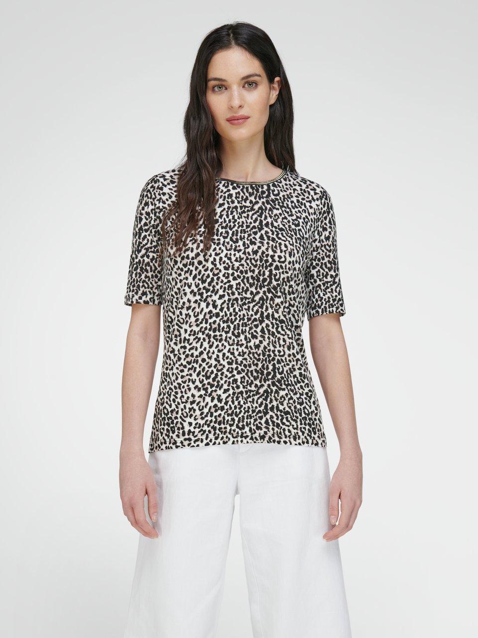 Peter Hahn - Shirt met ronde hals en luipaardprint