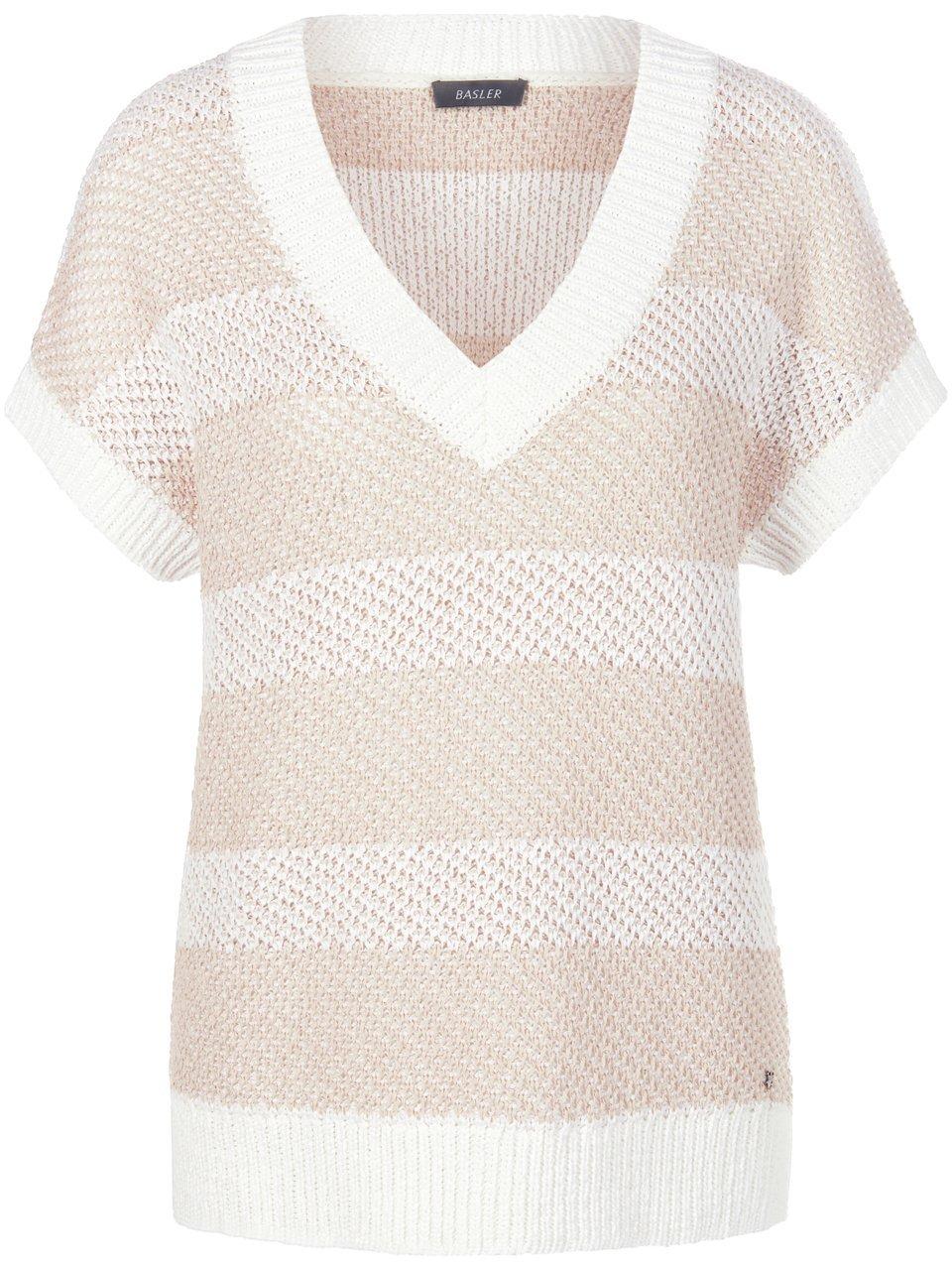 Gebreid overslagvest Van BASLER beige