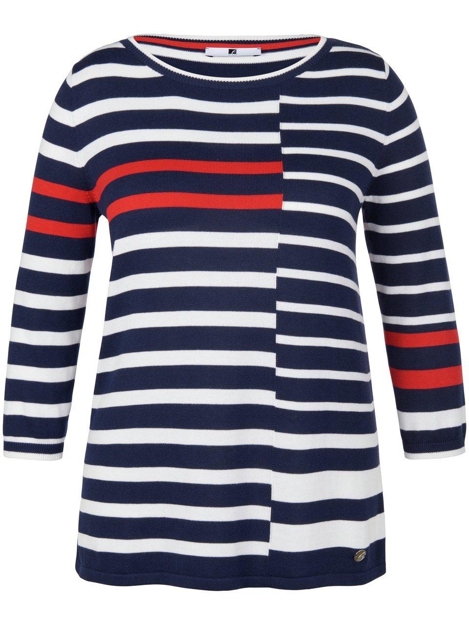 Trui ronde hals en 3/4-mouwen Van Anna Aura blauw