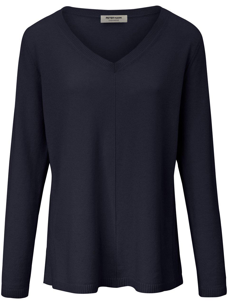 V-Pullover aus 100% Premium-Kaschmir Peter Hahn blau günstig online kaufen