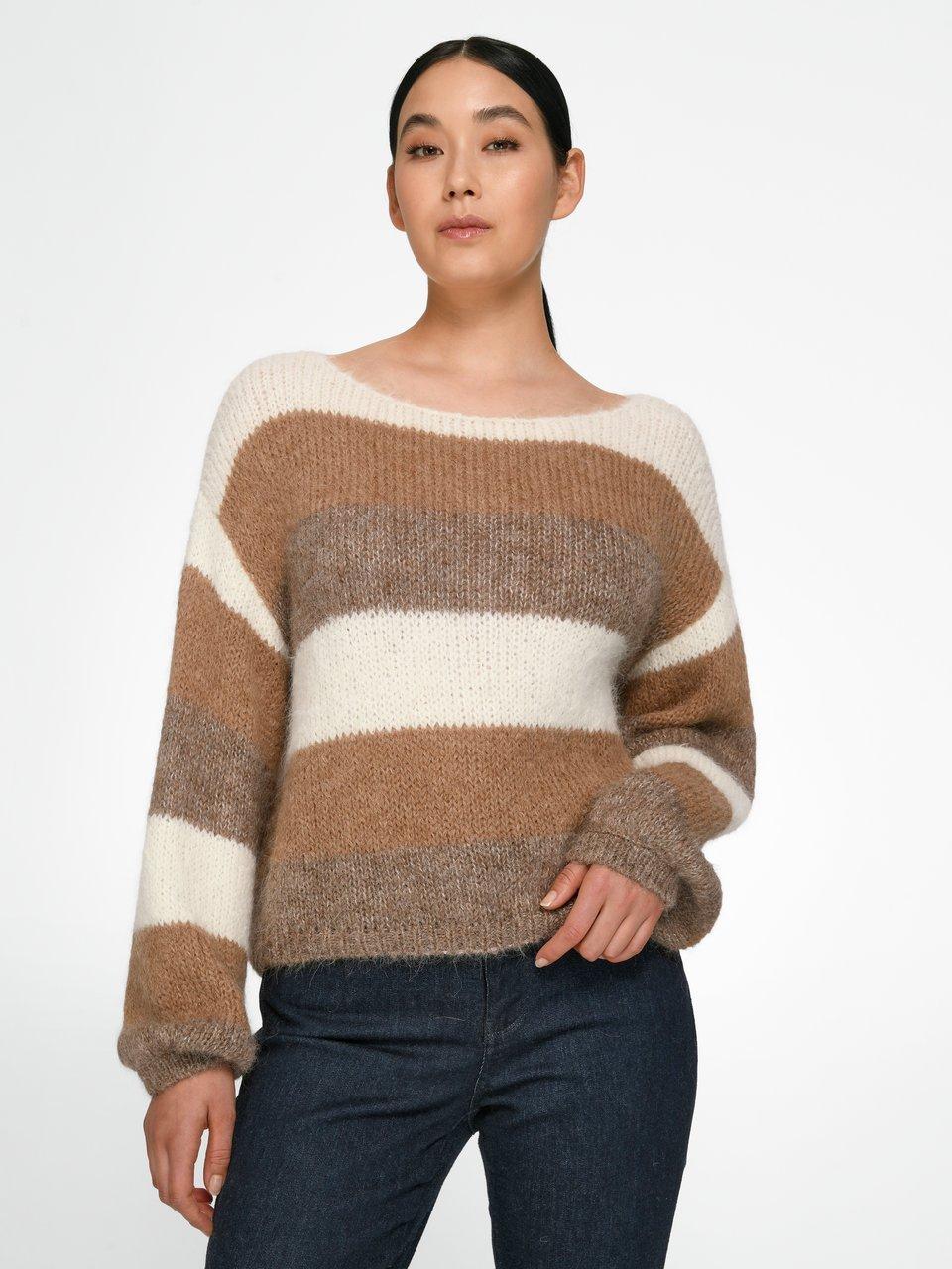 Louis and Mia Le pull encolure bateau marron multicolore