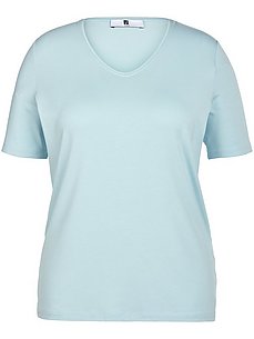 anna aura - Shirt gerundetem V-Ausschnitt  blau