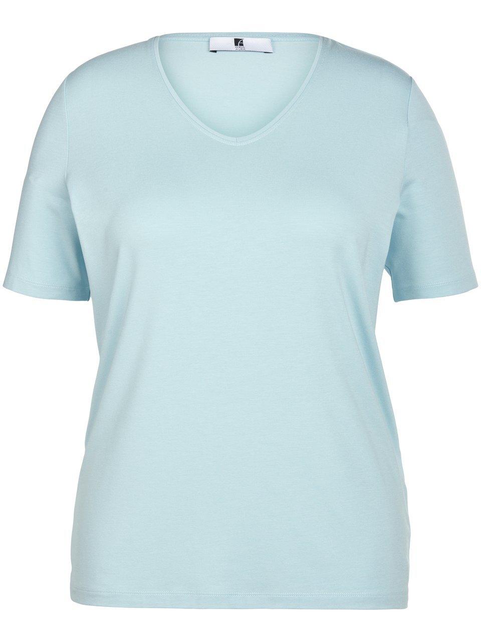 Shirt korte mouwen en V-hals Van Anna Aura blauw