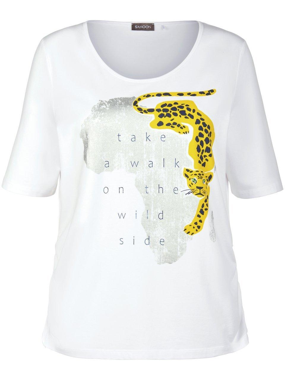 SAMOON Dames T-shirt White gemustert.-50