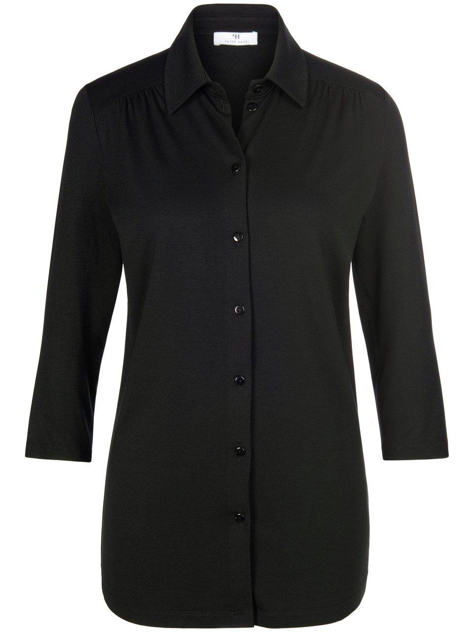 Jersey blouse 3/4-mouwen Van Peter Hahn zwart
